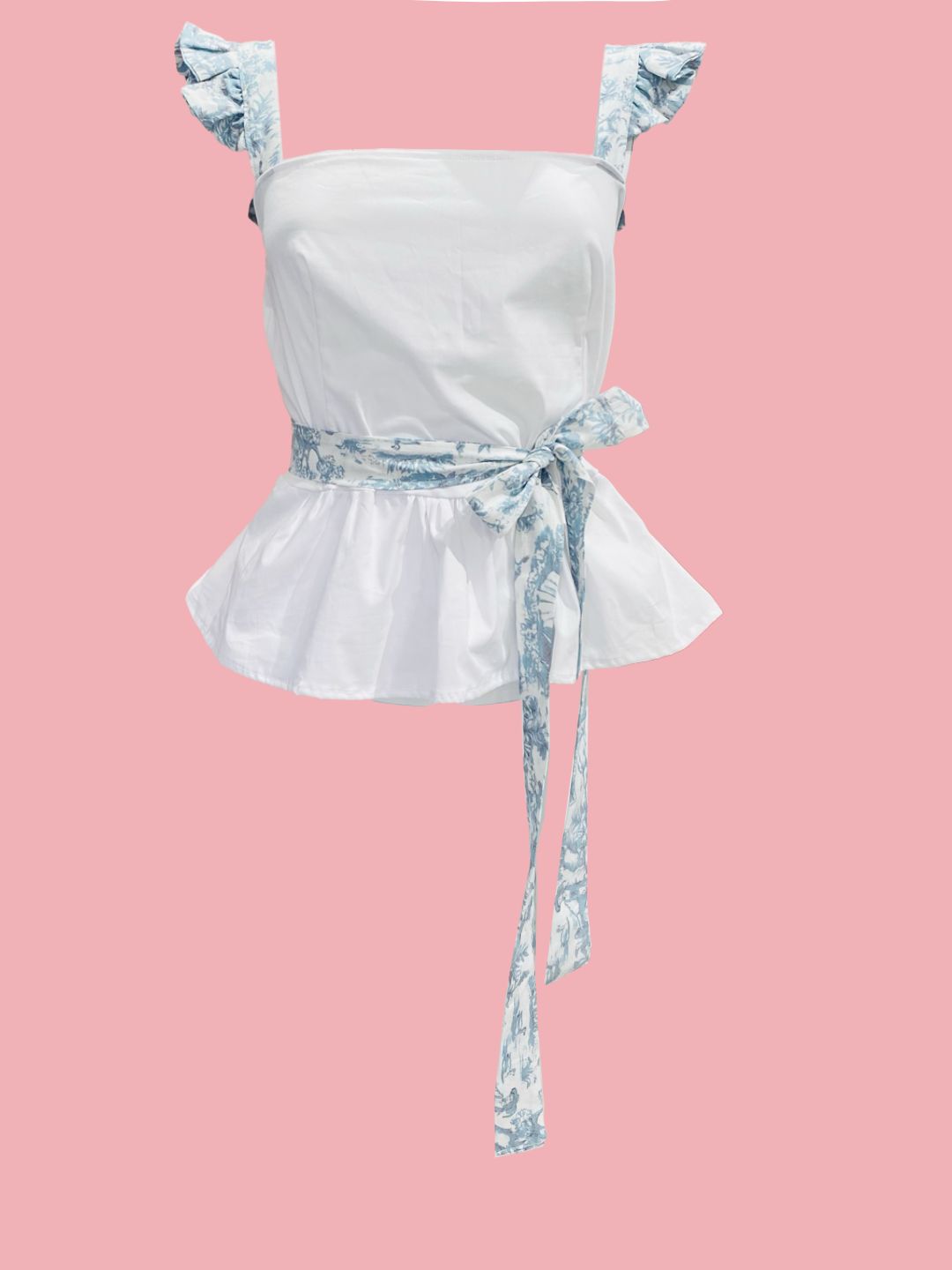 TOP GIULIA toile de jouy azzurro Ribes of LOVE
