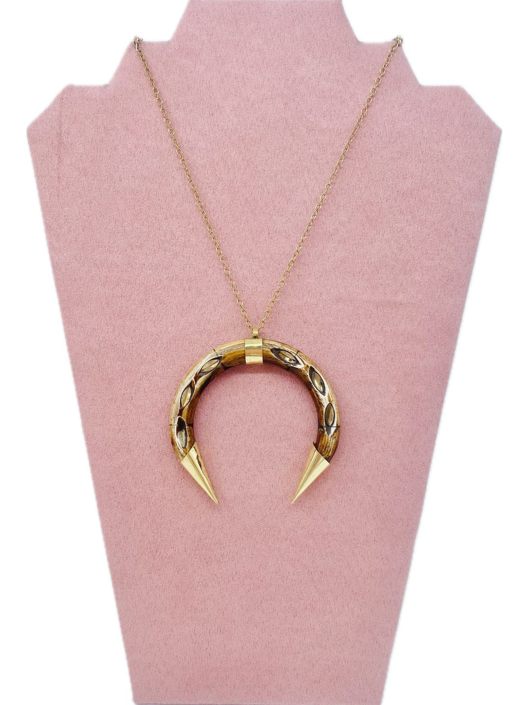 COLLANA CORNO MEZZA LUNA DI OSSO