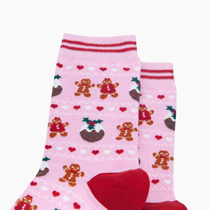 CALZINI IN BAMBÙ Rosa con Budino di Natale e Pan di Zenzero 4620PUDDPI