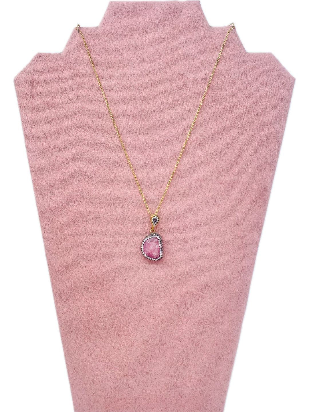COLLANA CON CIONDOLO DI AGATA E BRILLANTINI 1059