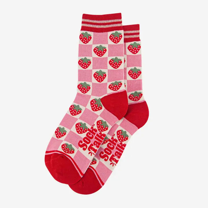 CALZINI IN BAMBÙ Rosa e Rosso con fragole 4460STSQRE