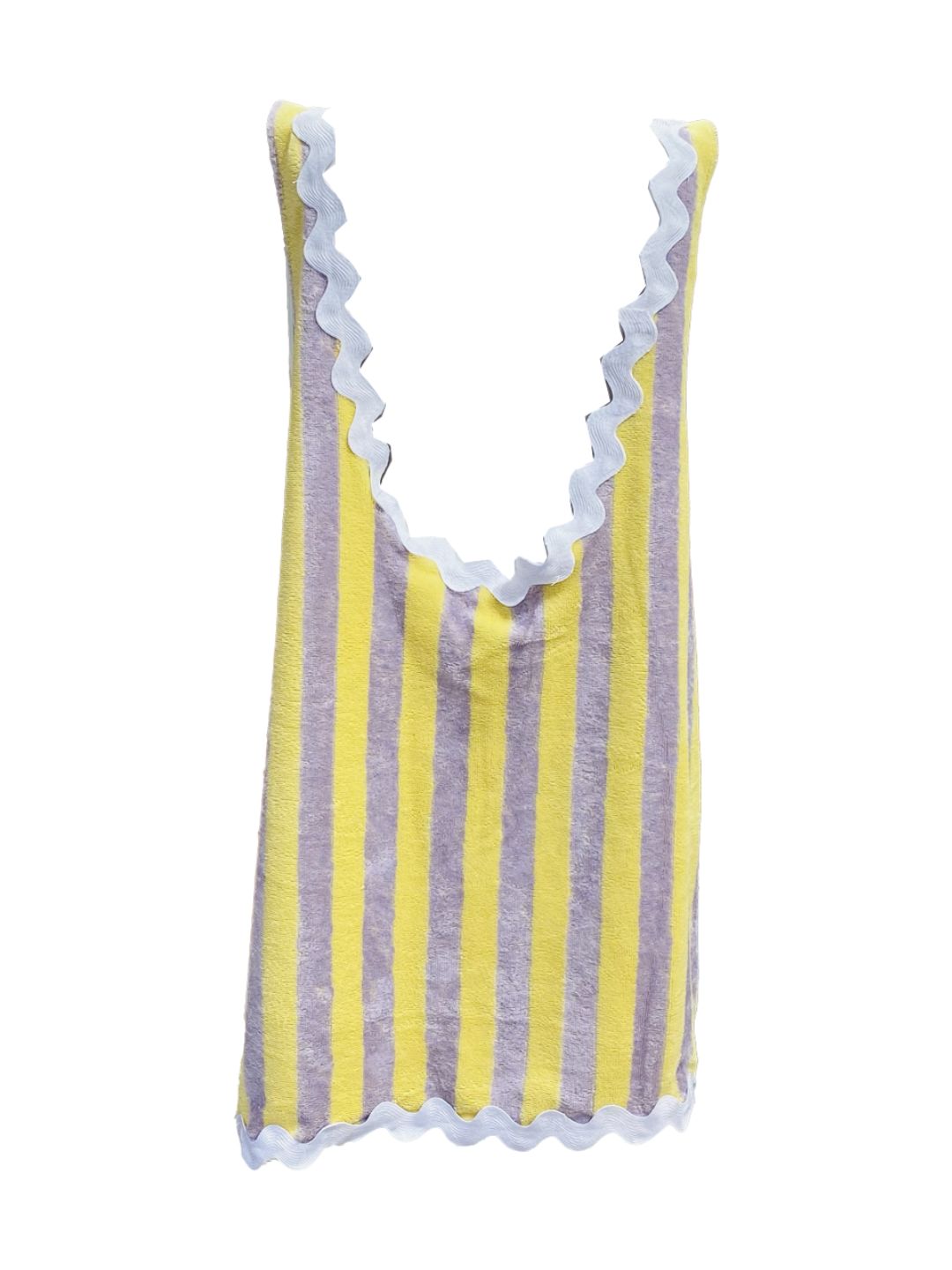 ABITO BASIC Spugna Bambù Riga Lilla Zig Zag Bianco Ribes of LOVE