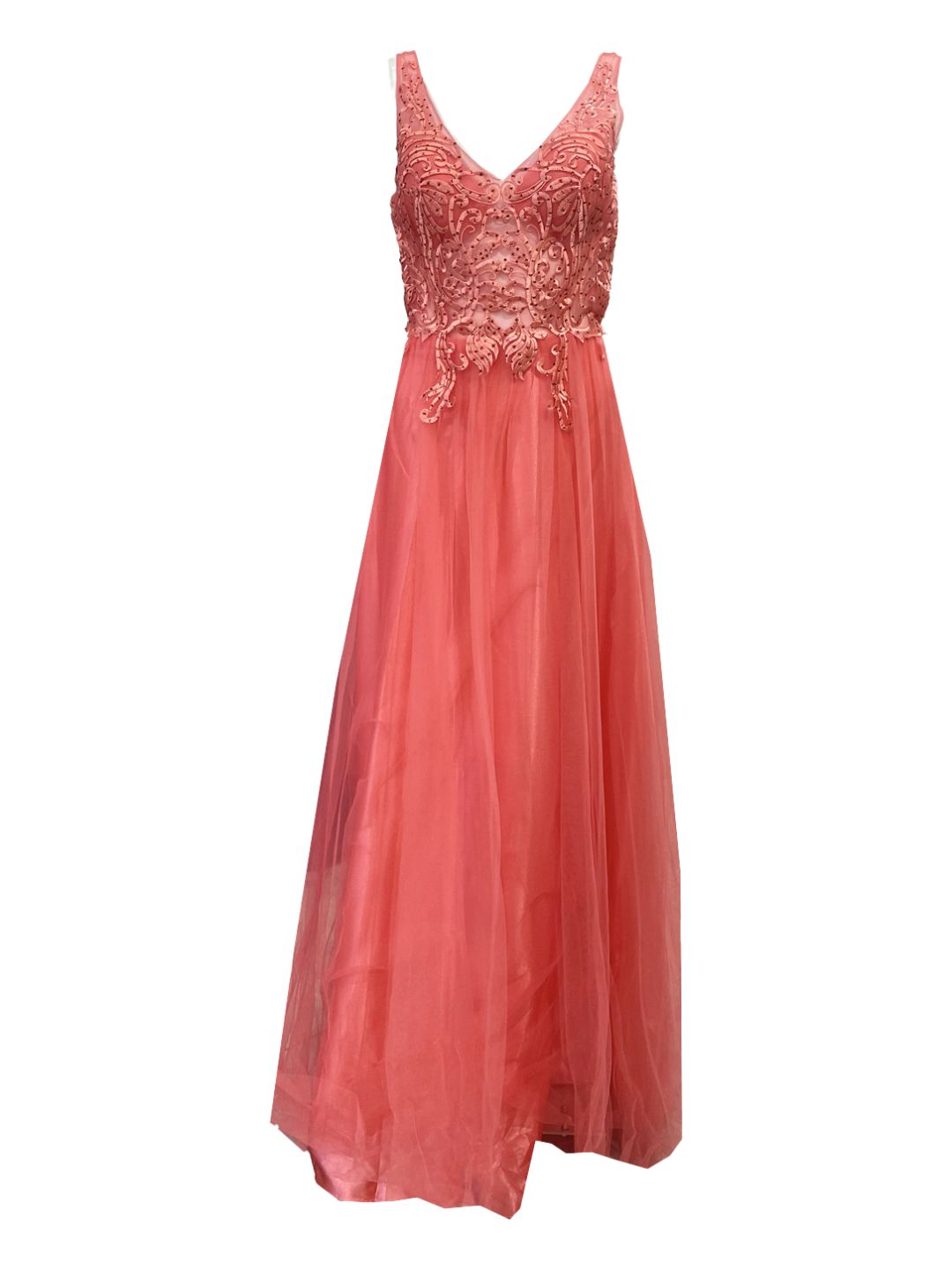 ABITO CERIMONIA TULLE CORALLO 203