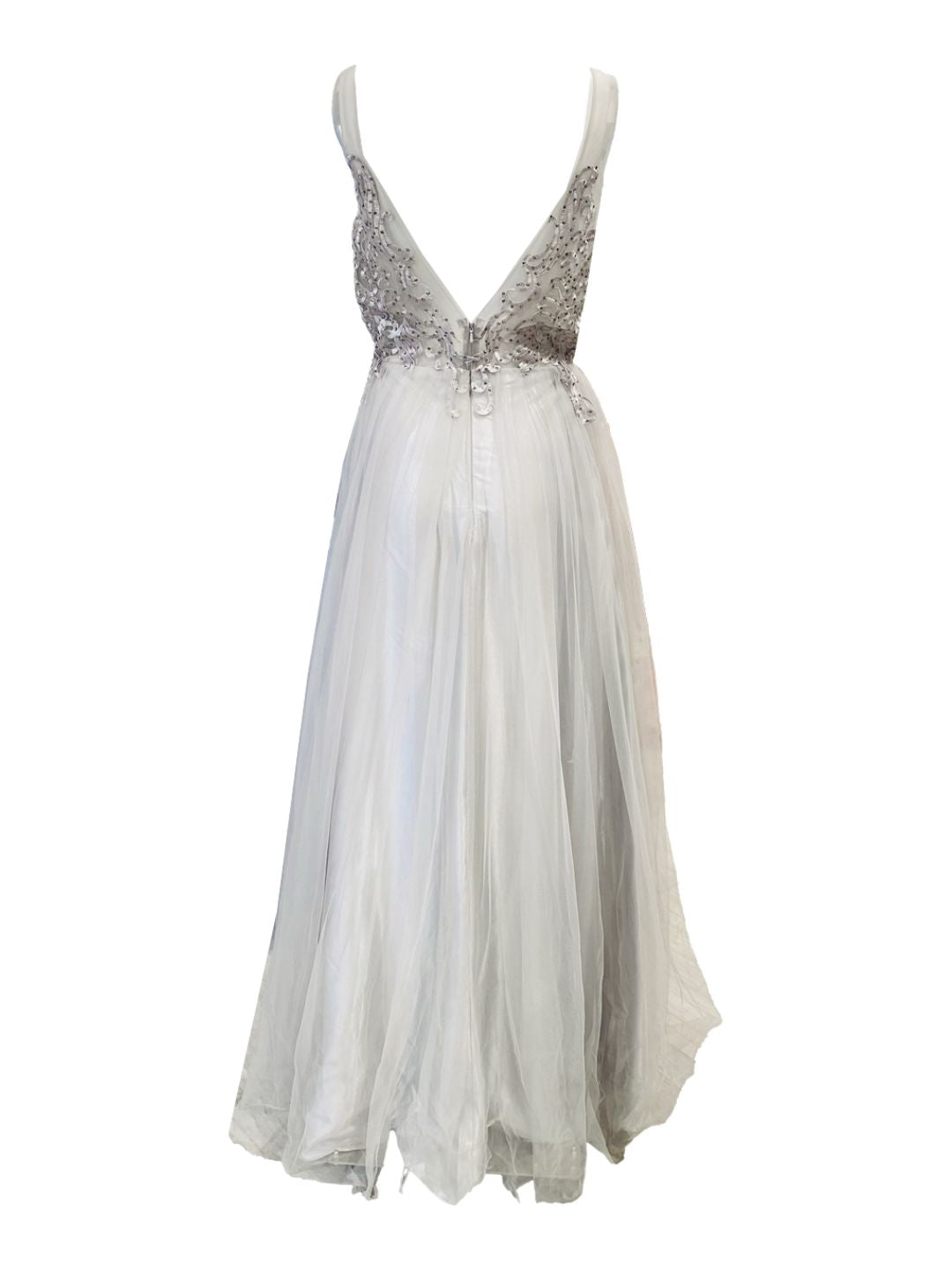 ABITO CERIMONIA TULLE GRIGIO PERLA 203