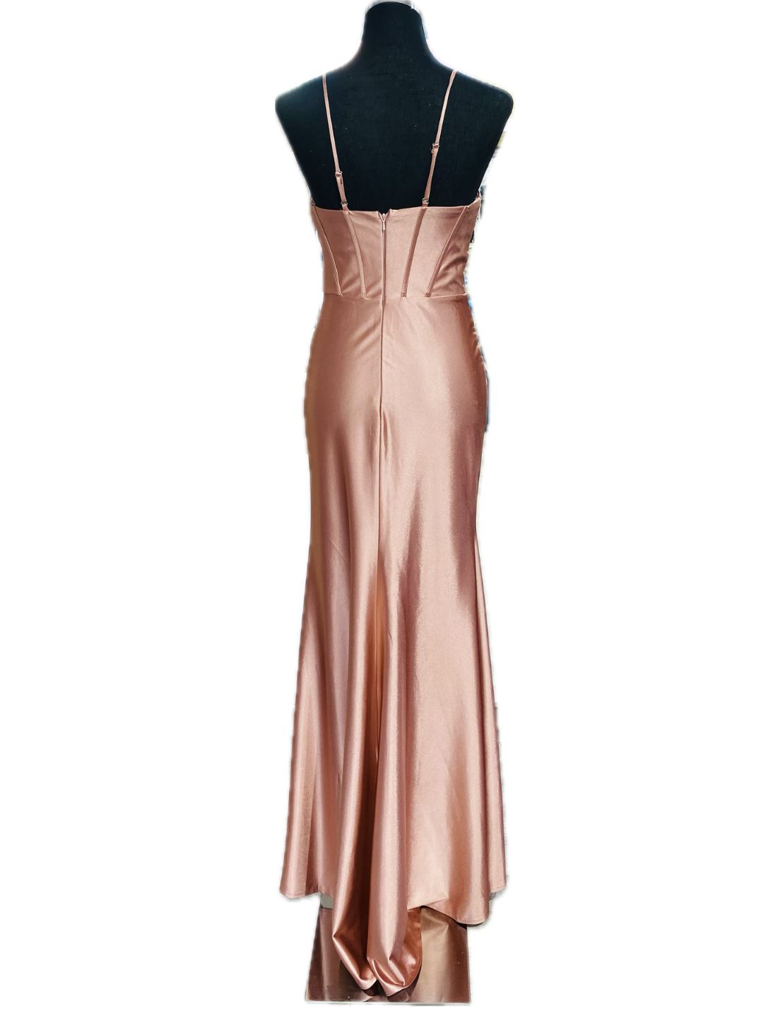 FITTED CEREMONIAL DRESS IN PINK SATIN 24102