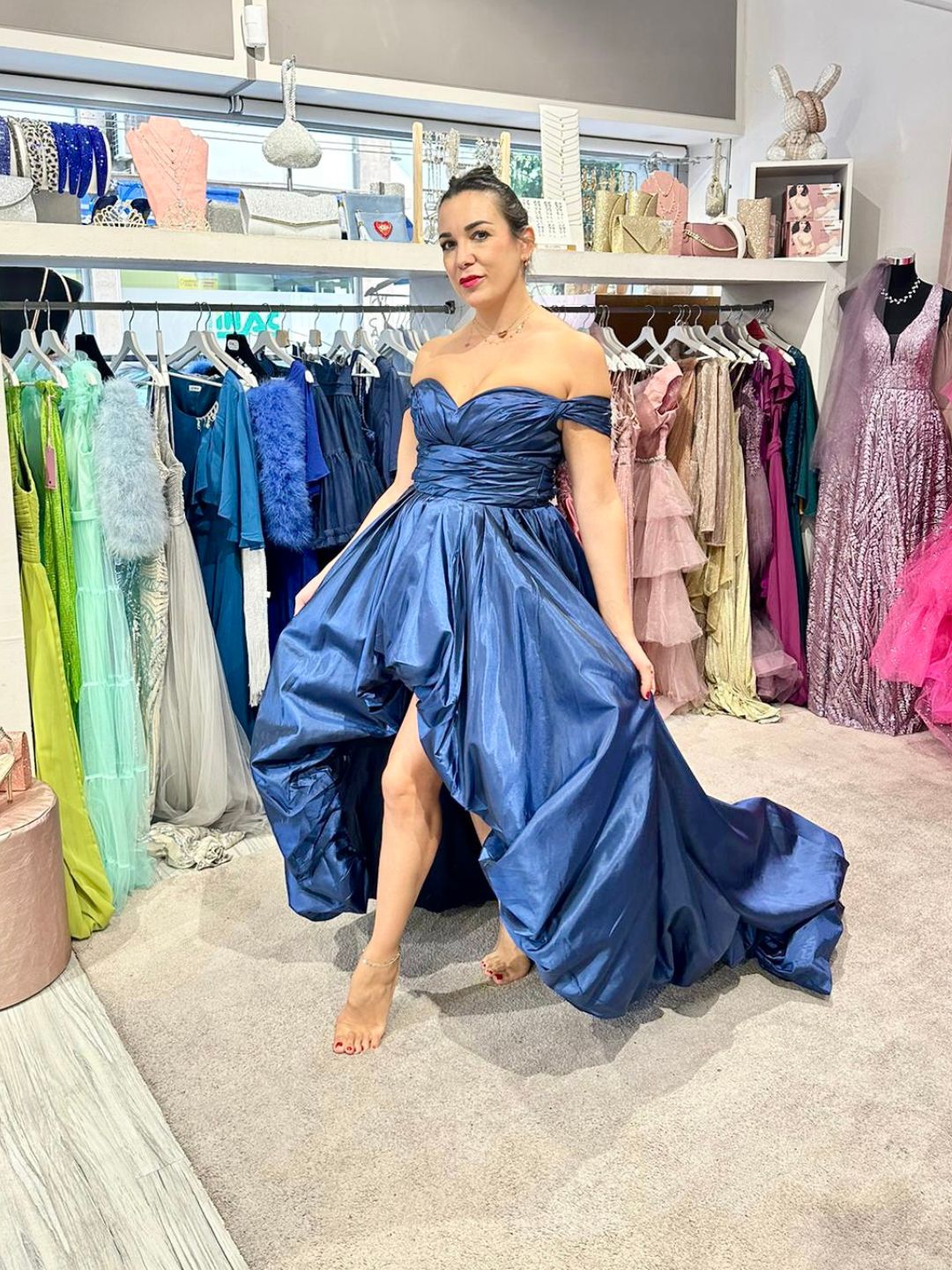 ASYMMETRIC CEREMONIAL DRESS NIGHT BLUE 272