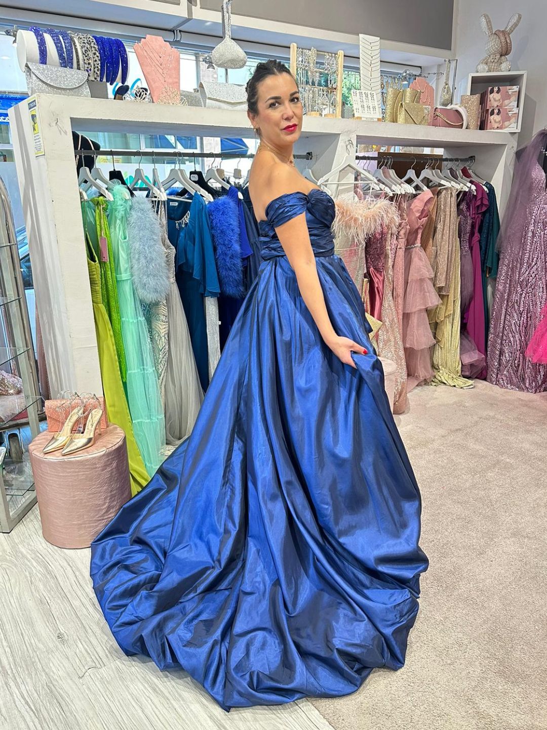 ASYMMETRIC CEREMONIAL DRESS NIGHT BLUE 272