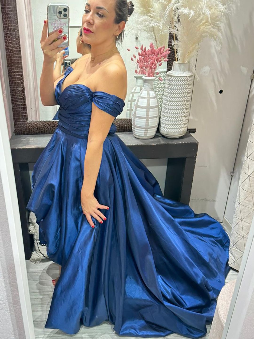 ASYMMETRIC CEREMONIAL DRESS NIGHT BLUE 272