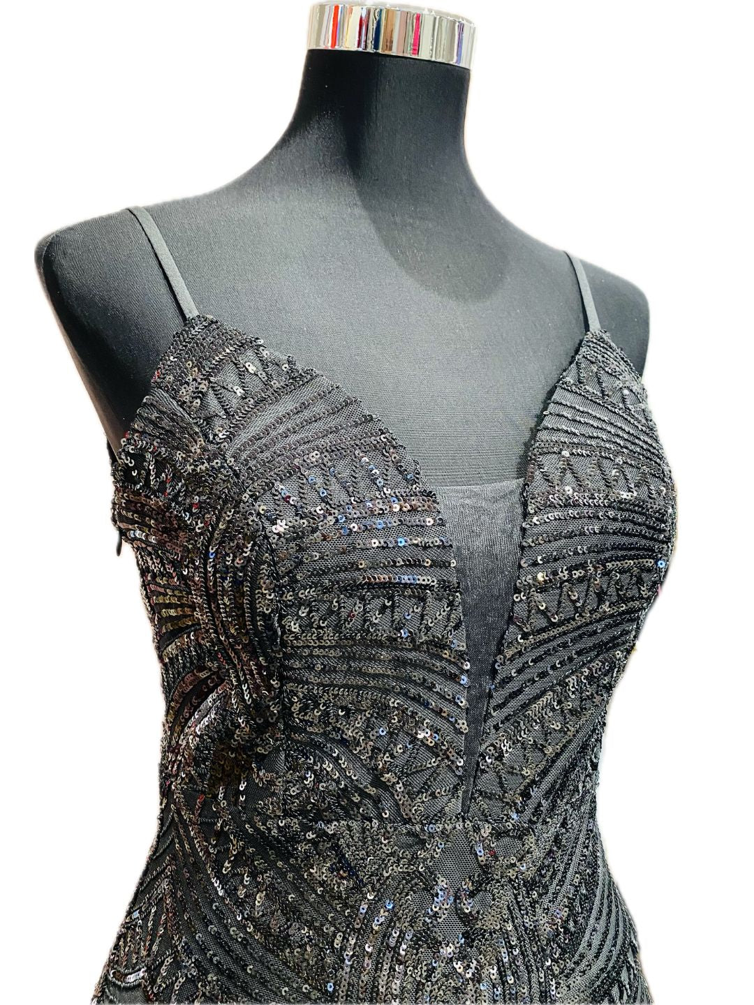ABITO DA CERIMONIA ELEGANTE PAILETTES NERO 19330