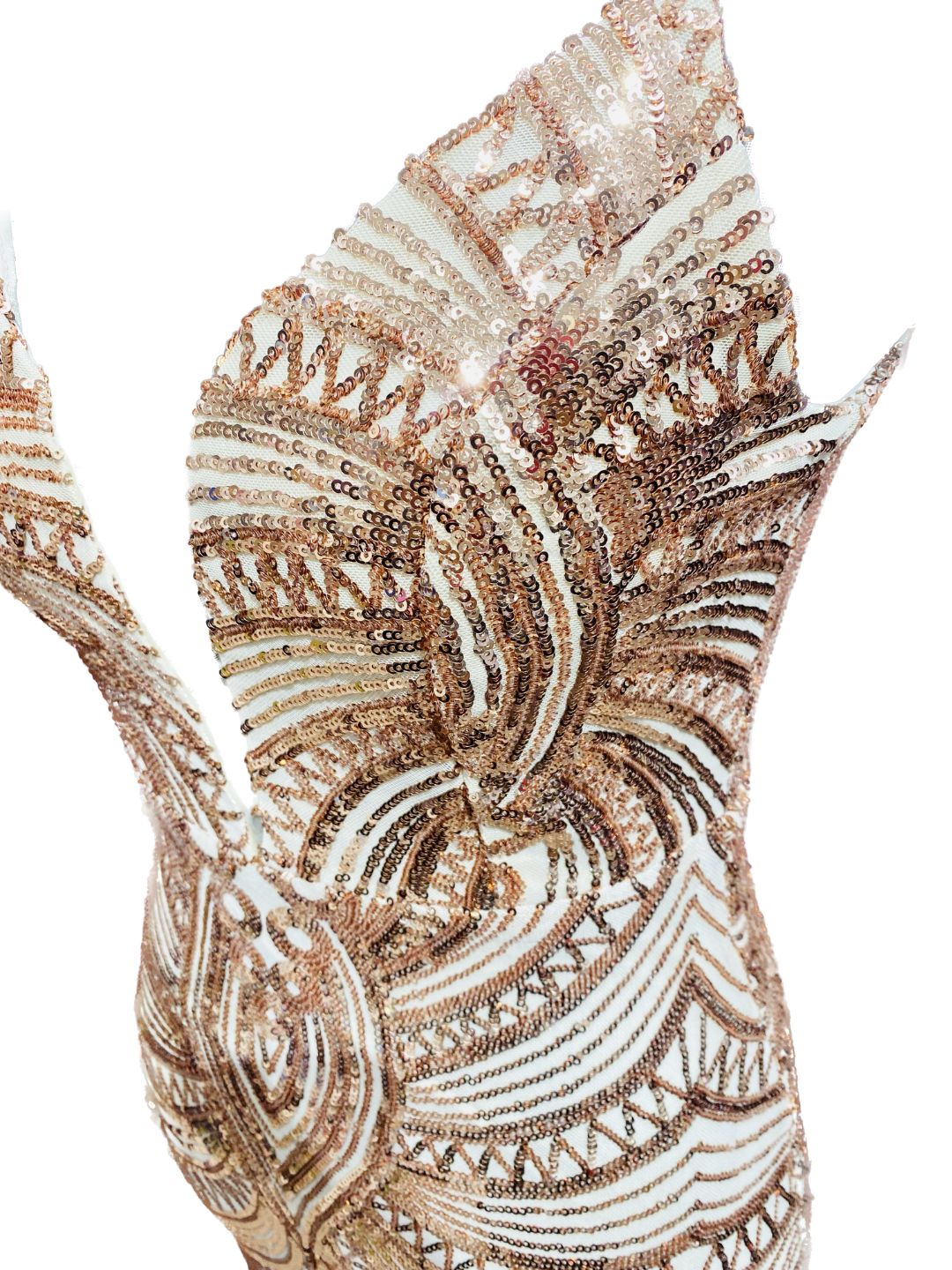 ABITO DA CERIMONIA ELEGANTE PAILETTES ORO ROSA 19330