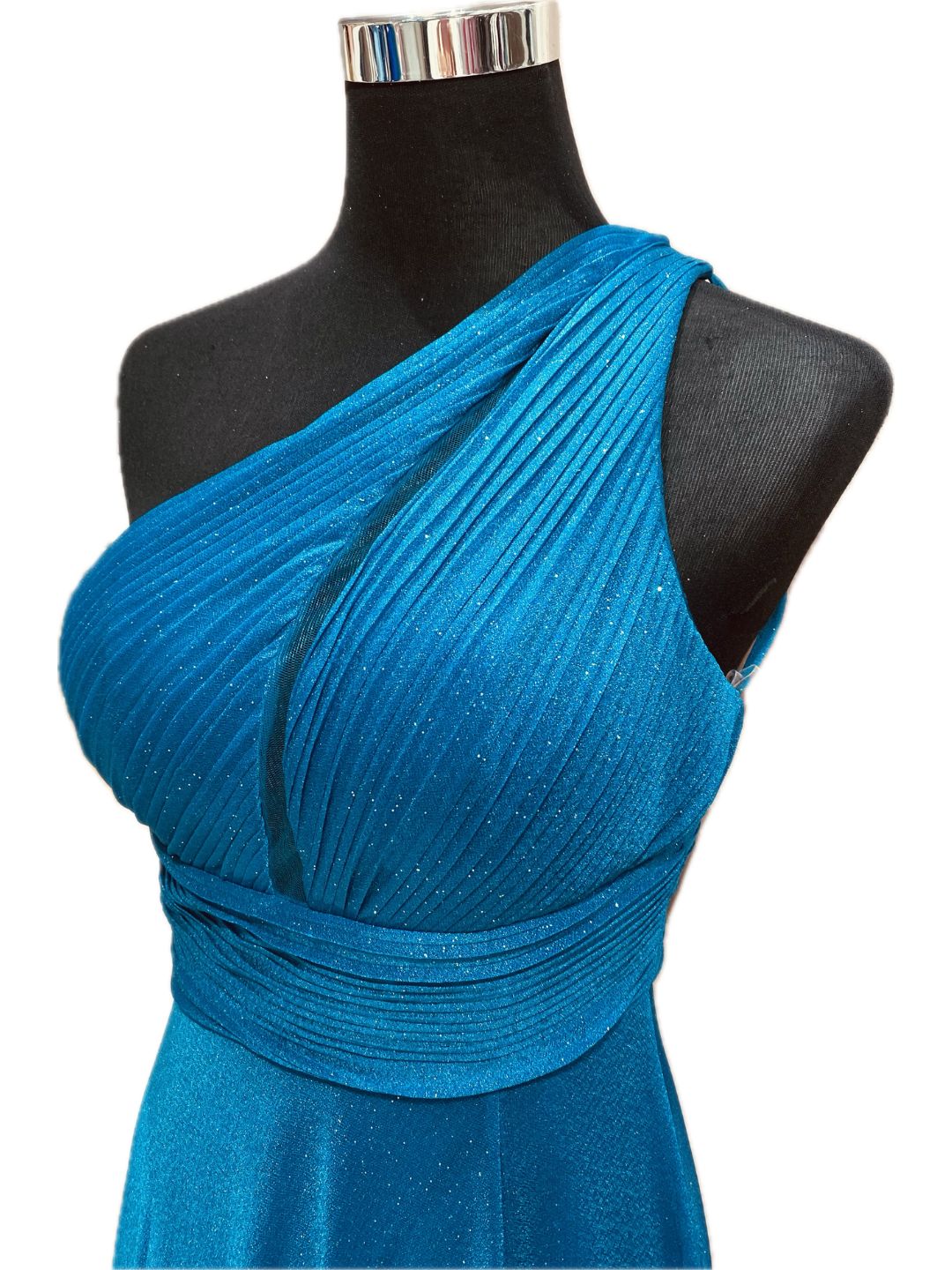 ABITO DA CERIMONIA MONO SPALLA petrolio A35