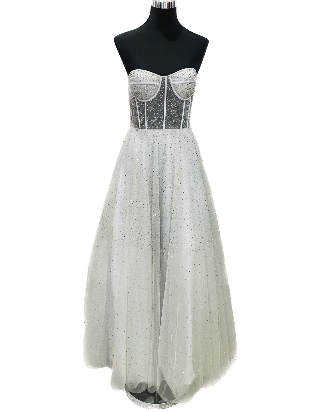 ABITO DA CERIMONIA STRASS GRIGIO PERLA 6351