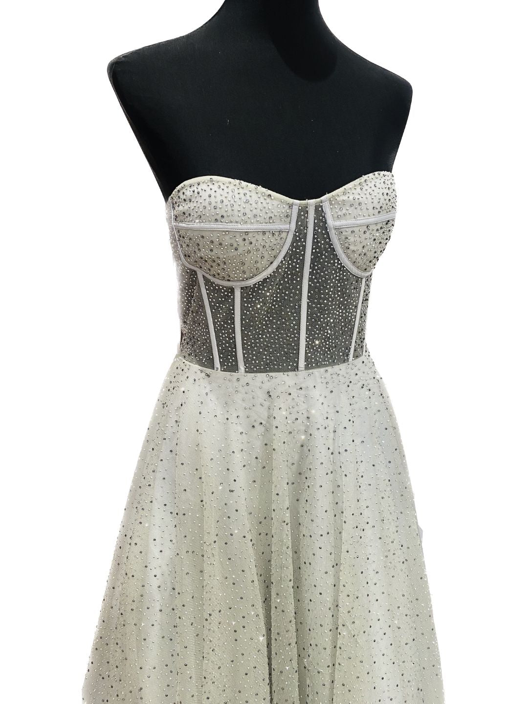 ABITO DA CERIMONIA STRASS GRIGIO PERLA 6351