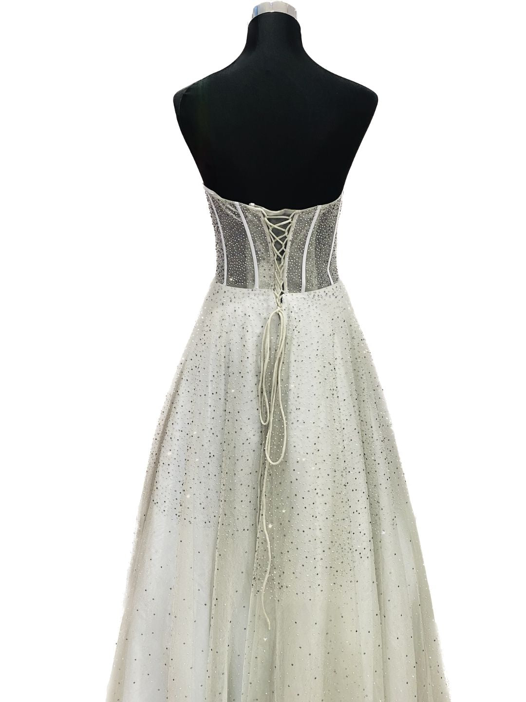 ABITO DA CERIMONIA STRASS GRIGIO PERLA 6351