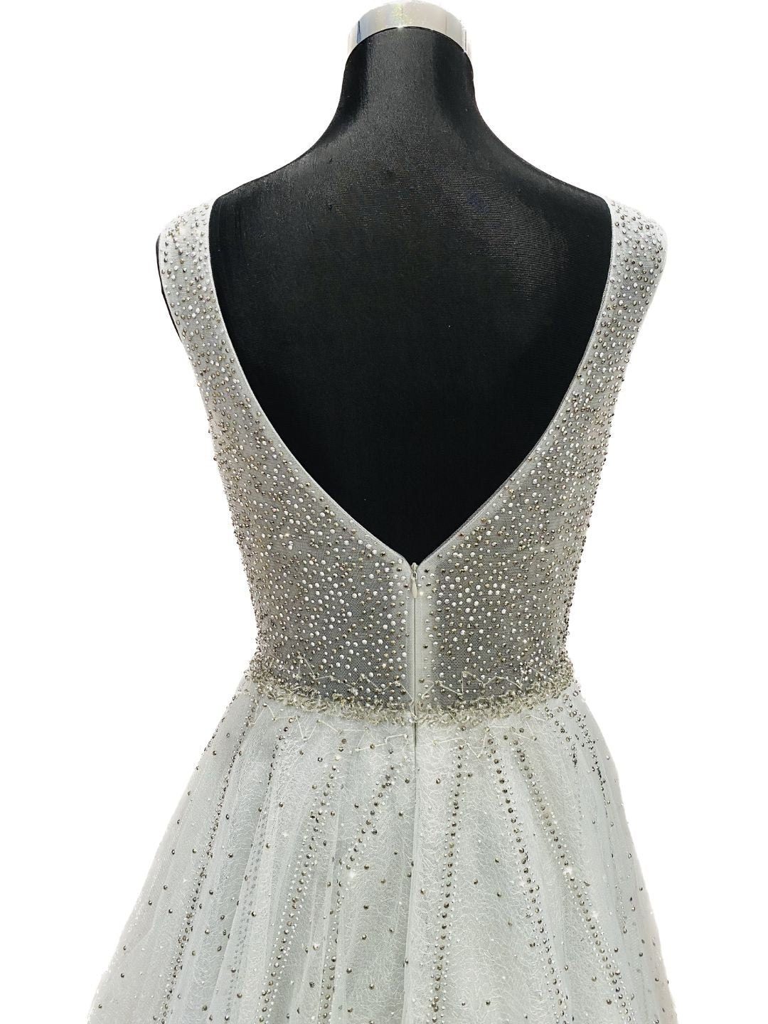 ABITO DA CERIMONIA STRASS GRIGIO PERLA 911