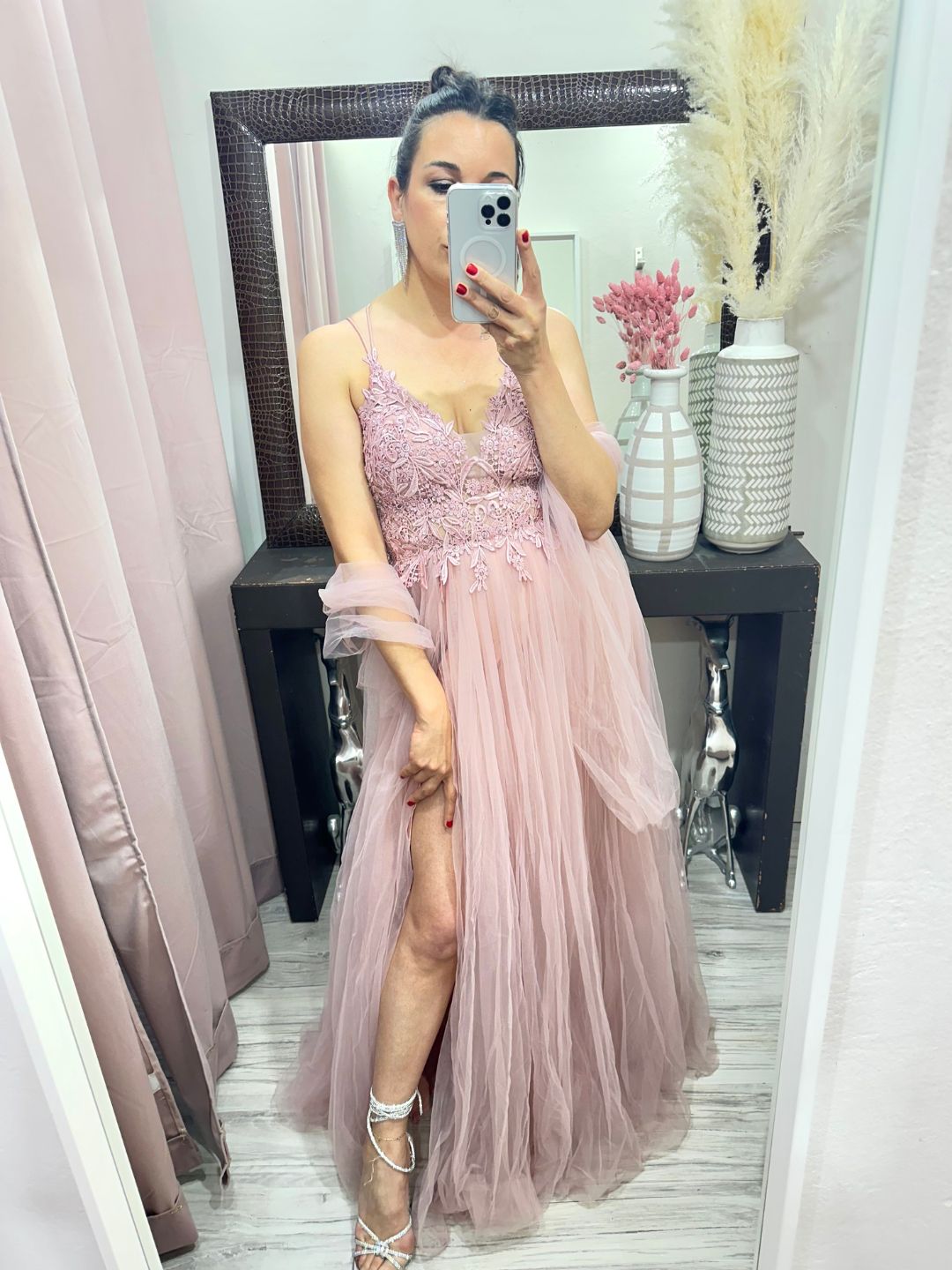 ABITO DA CERIMONIA TULLE ROSA 9108