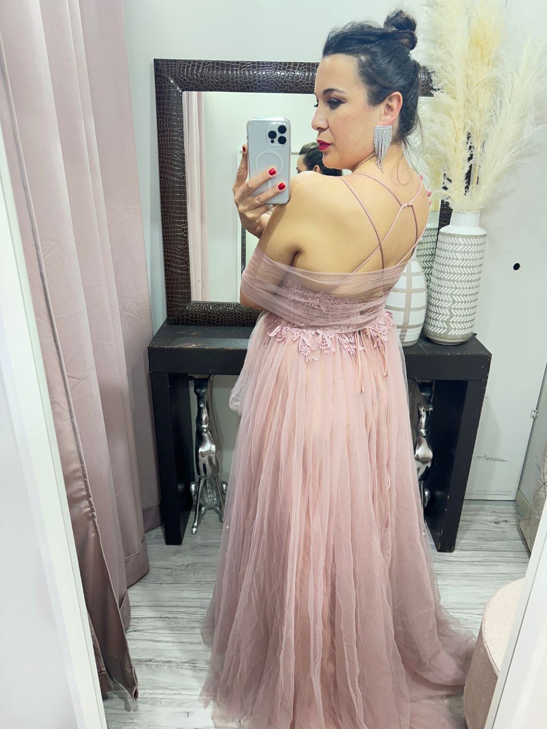 ABITO DA CERIMONIA TULLE ROSA 9108
