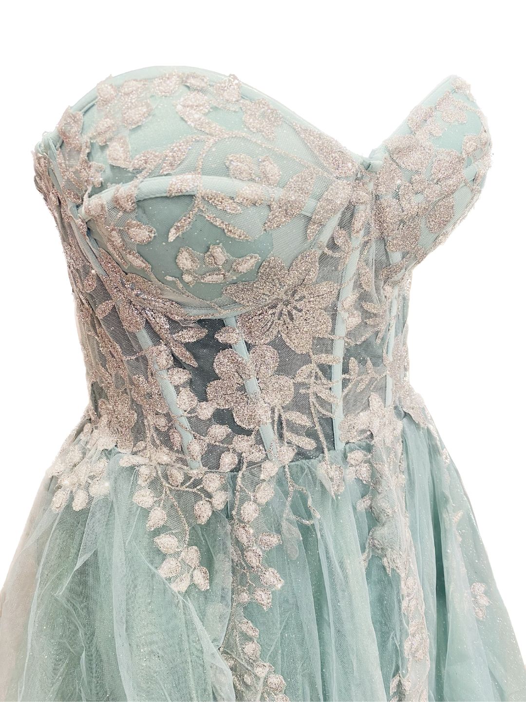 ABITO DA CERIMONIA TULLE VERDE ACQUA 6418