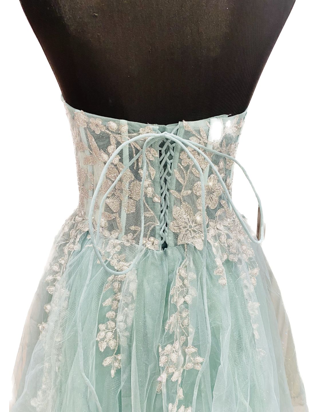 ABITO DA CERIMONIA TULLE VERDE ACQUA 6418