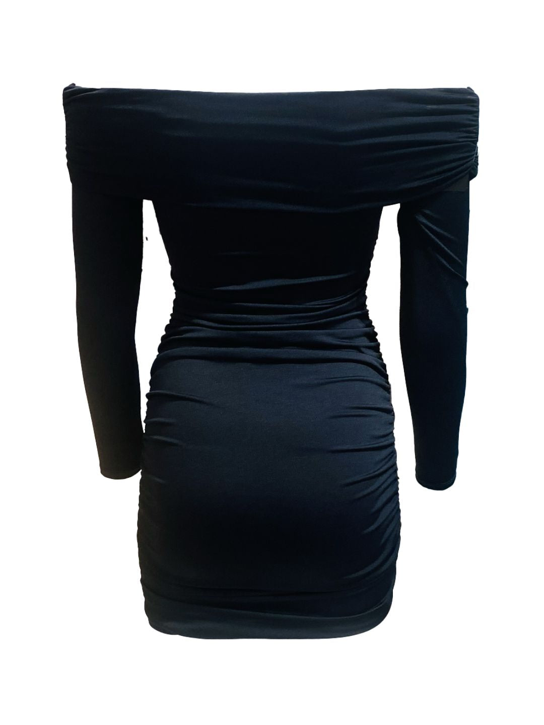 Abito Aderente Increspato Nero