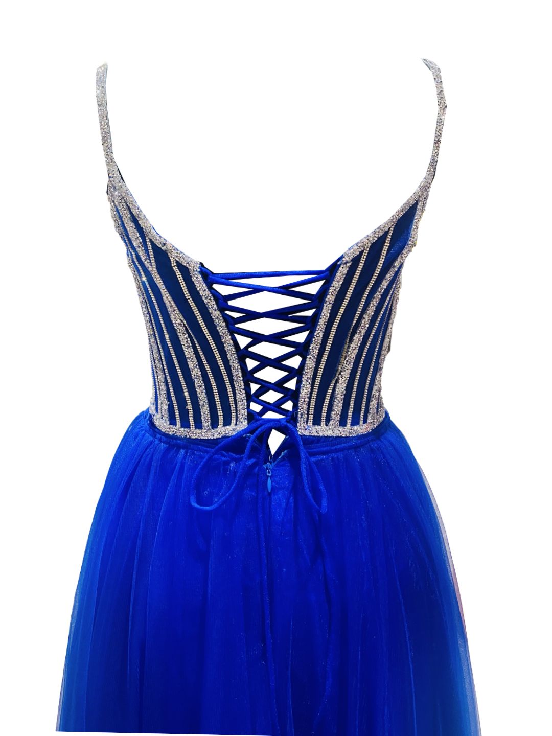 Abito Cerimonia convertibile inTulle Blu Cobalto 6619S