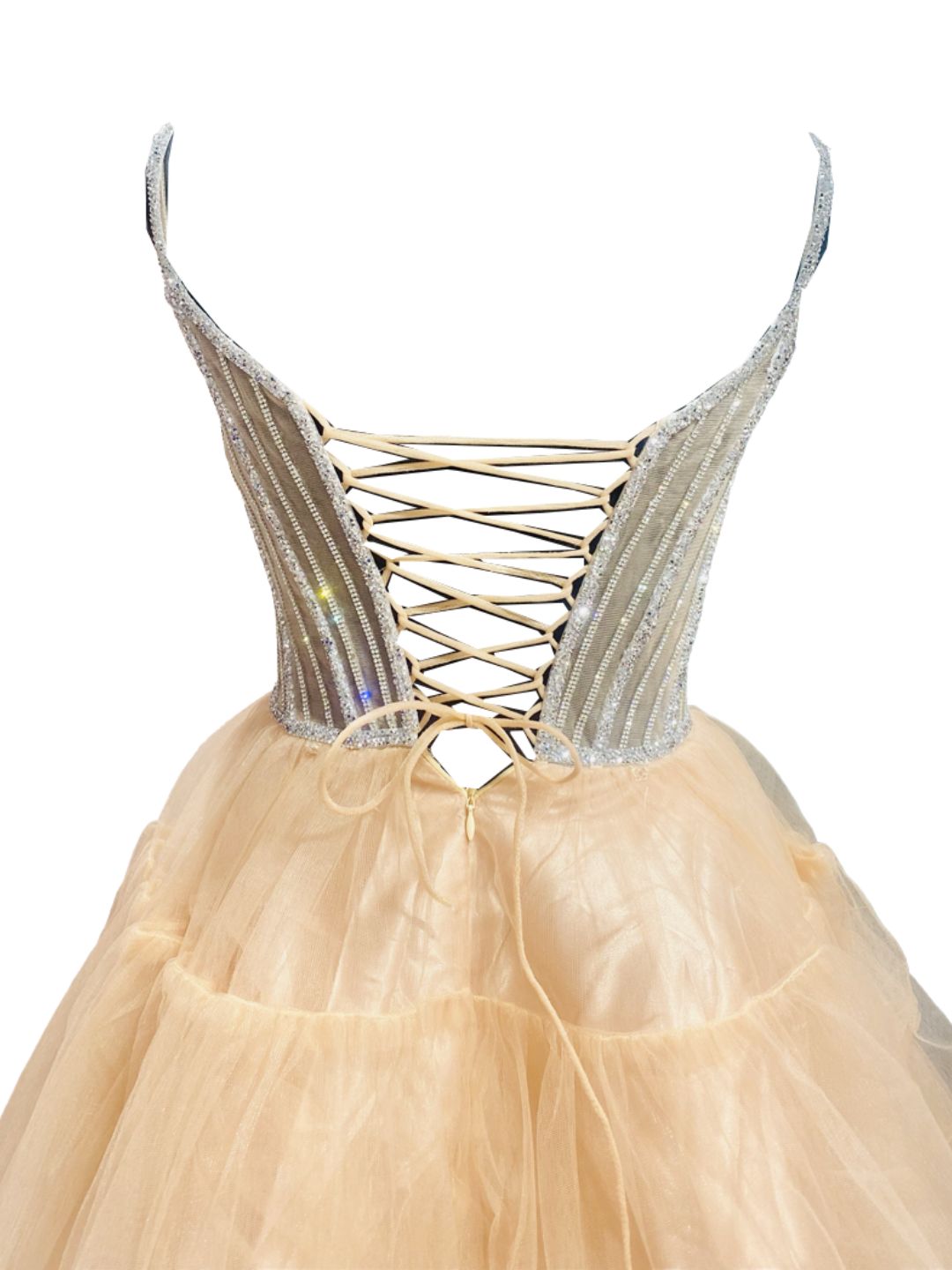 Abito Cerimonia convertibile inTulle Rosa Pesca 6619S