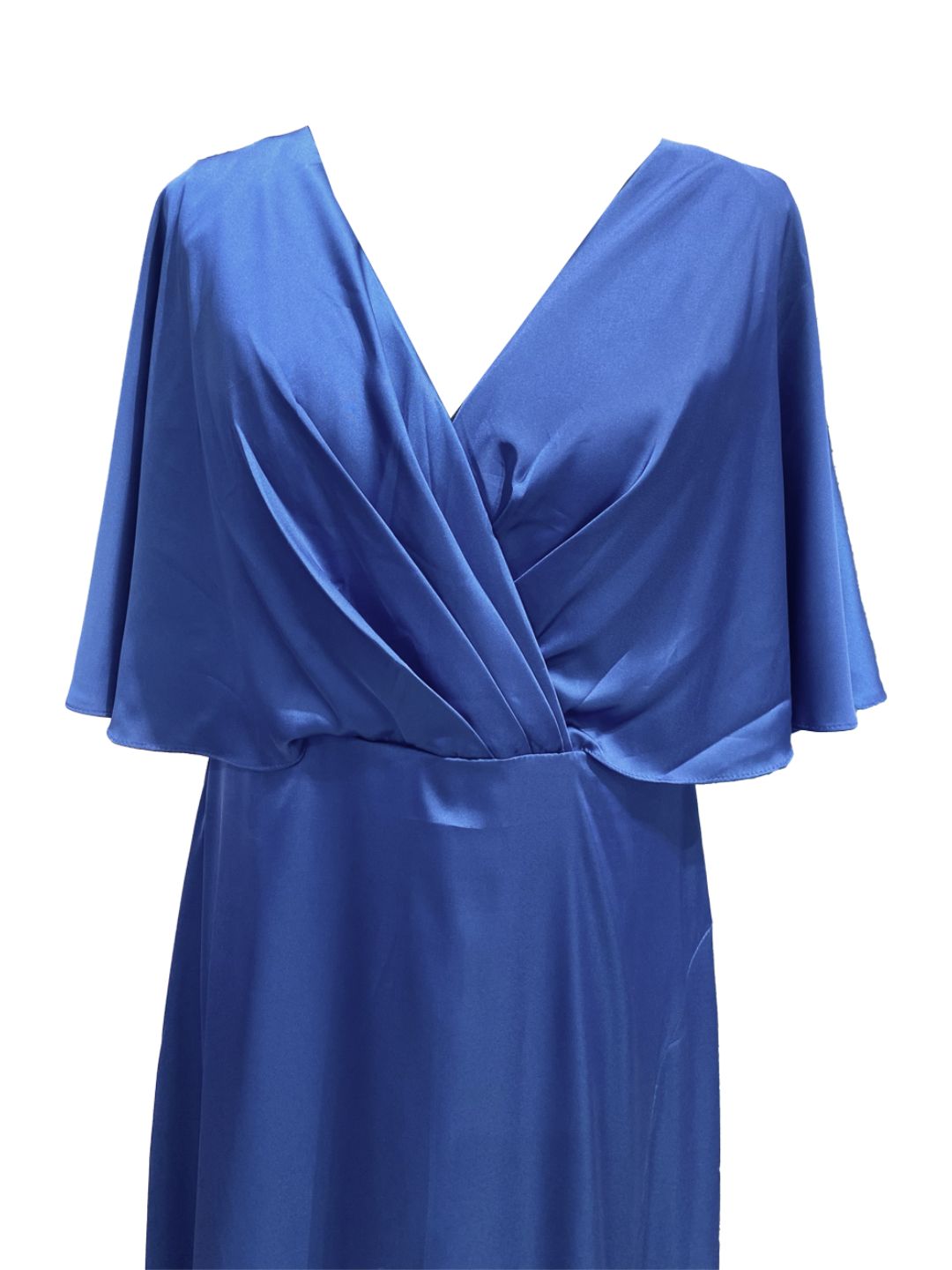 Abito Cerimonia semil Raso Curvy Blu Reale 910