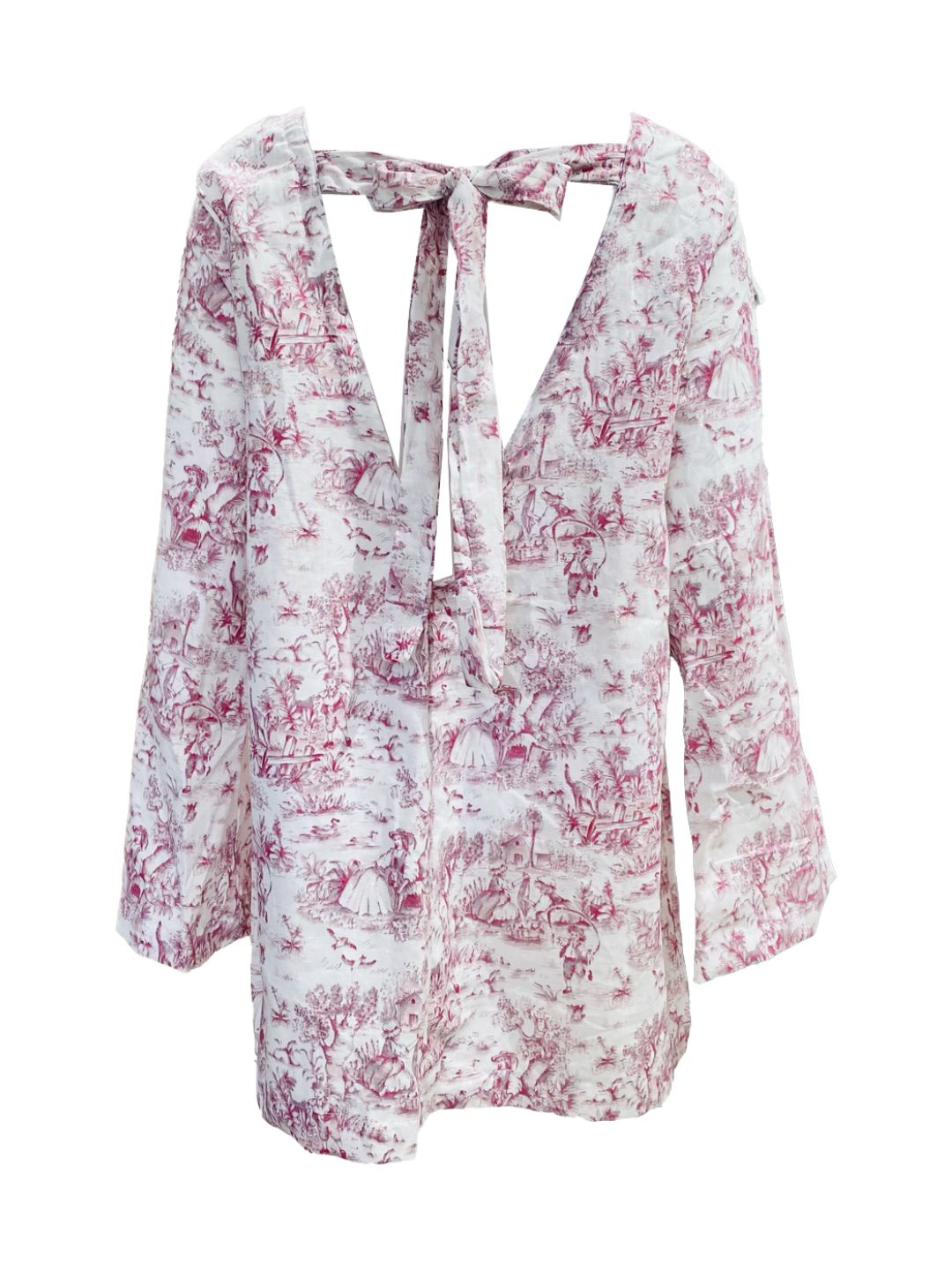 Abito Luana in Toile de jouy Rosa Ribes of LOVE