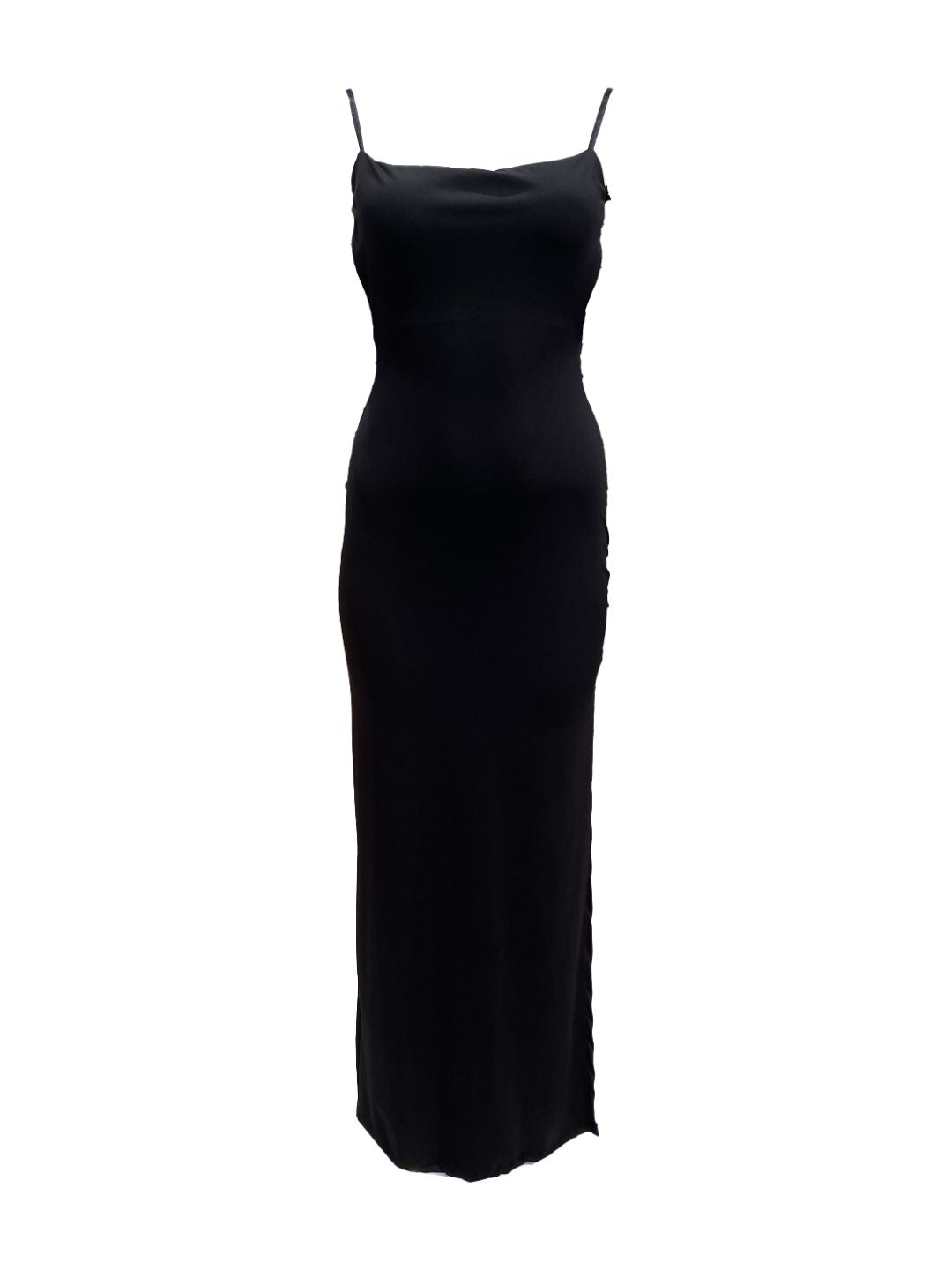 Abito Lungo Aderente Nero 9960