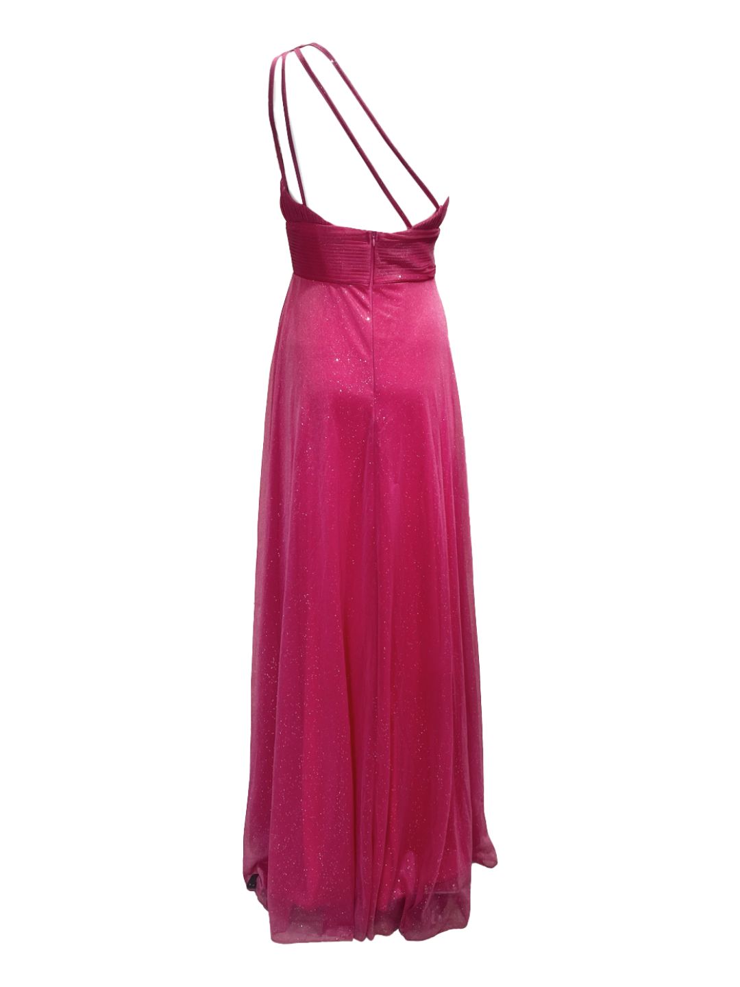 Abito da Cerimonia Mono spalla Fucsia A35