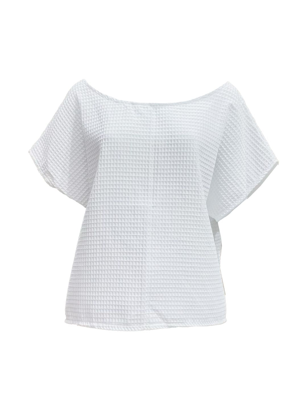 BLUSA SCATOLETTA Spugna Nido d'ape Bianco Ribes of LOVE