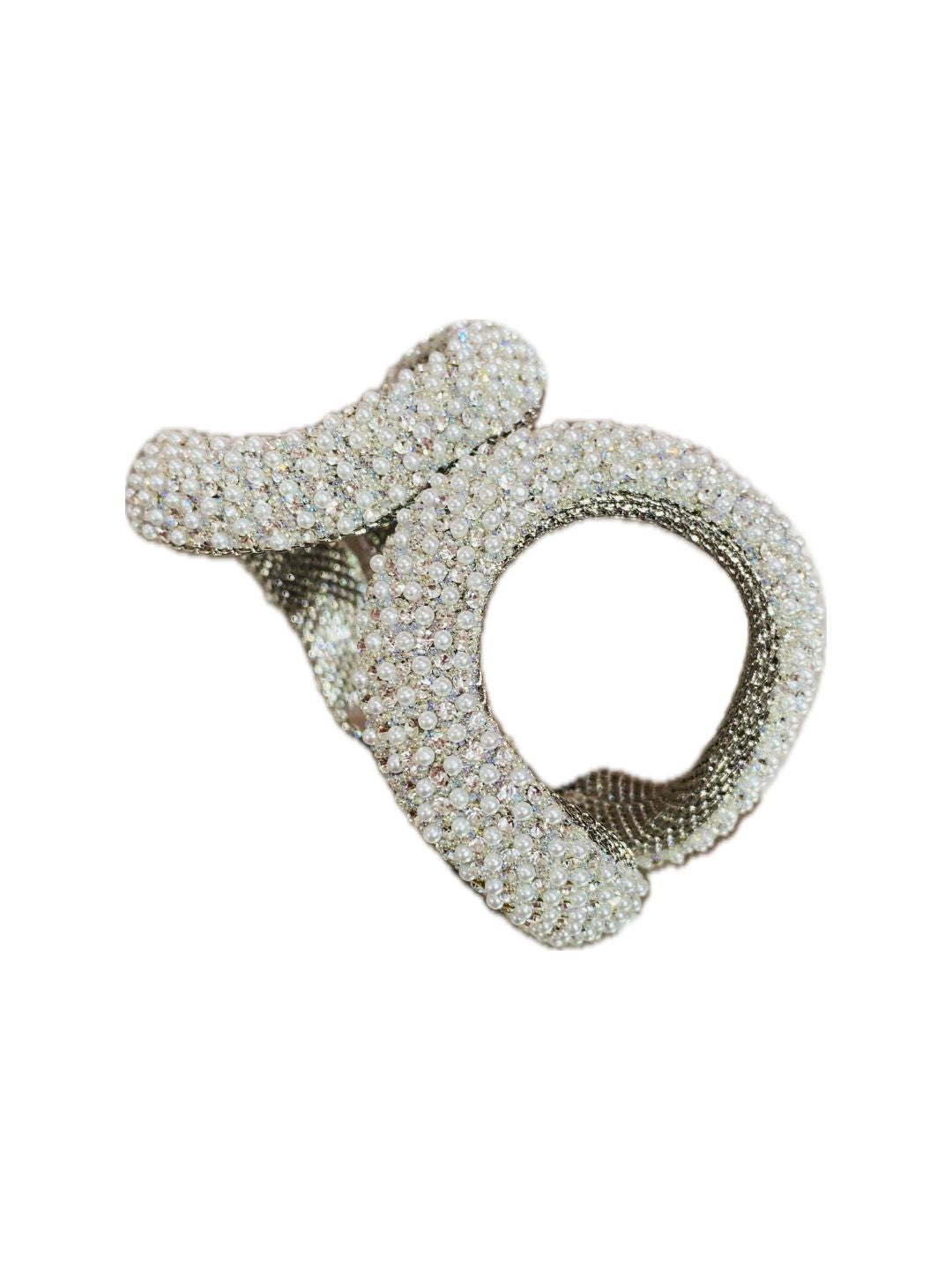 BRACCIALE RIGIDO CON STRASS E MICRO PERLE 51224F