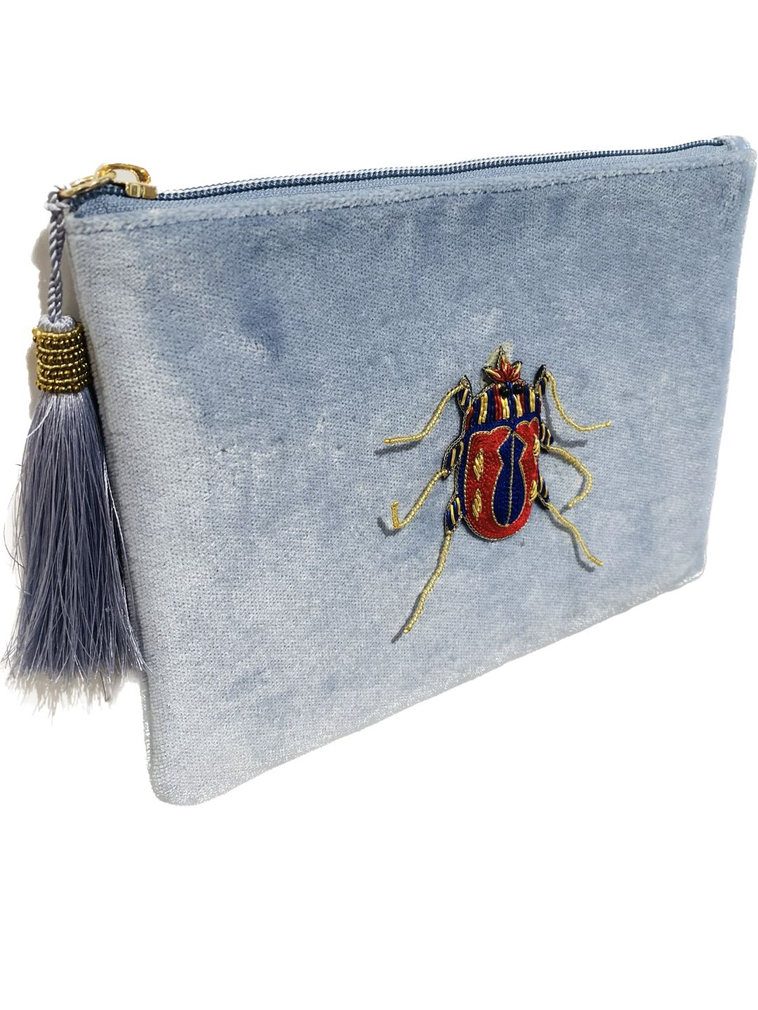 BUSTA VELLUTO SCARABEO AZZURRA