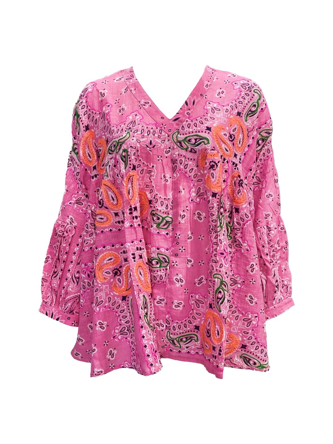 Blusa Bandana in Cotone Garzato Fucsia ✨
