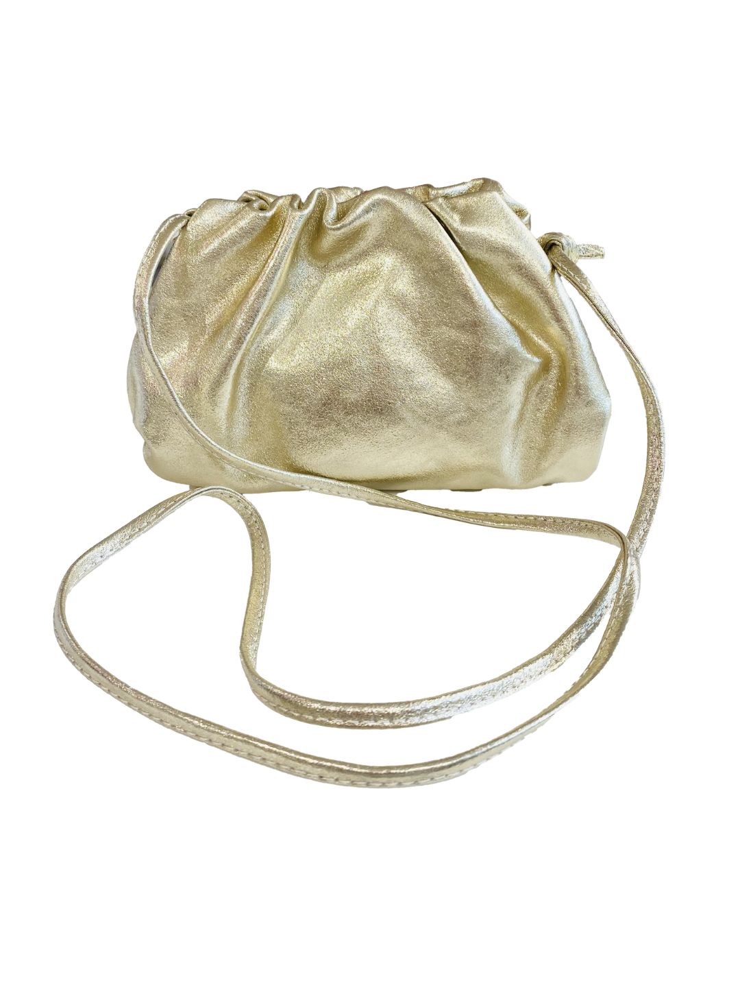 Borsa Clutch Nuvola Metallizzato Oro In Pelle art. 85464