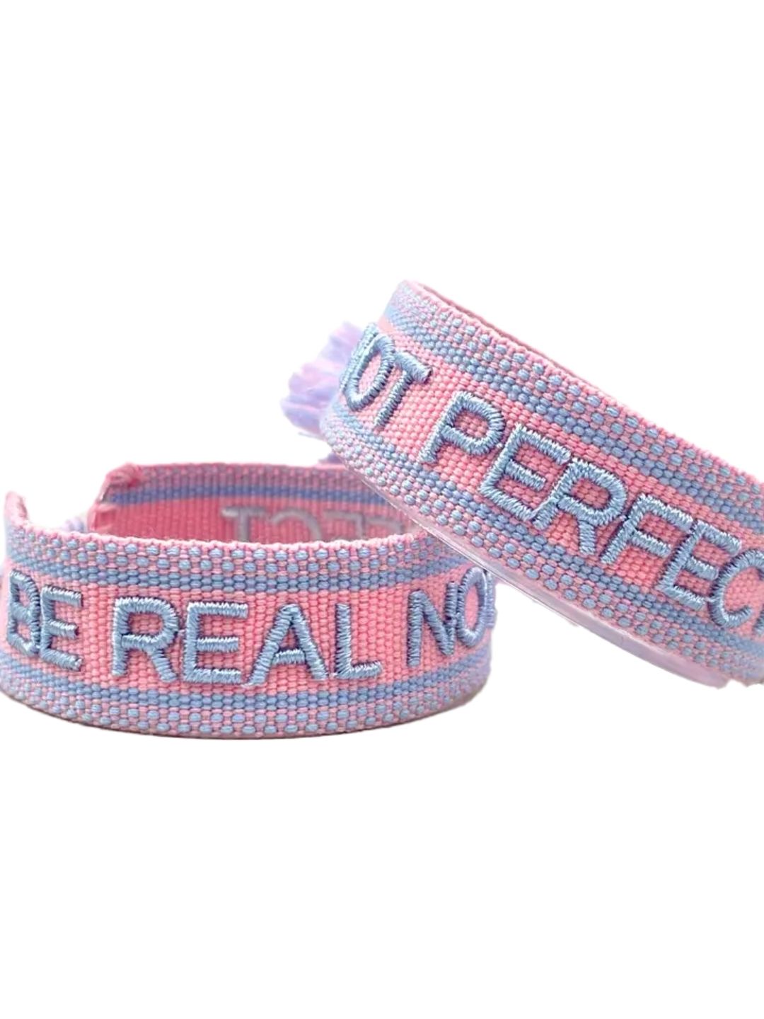 Bracciale "BE REAL NOT PERFECT" Rosa e Lilla