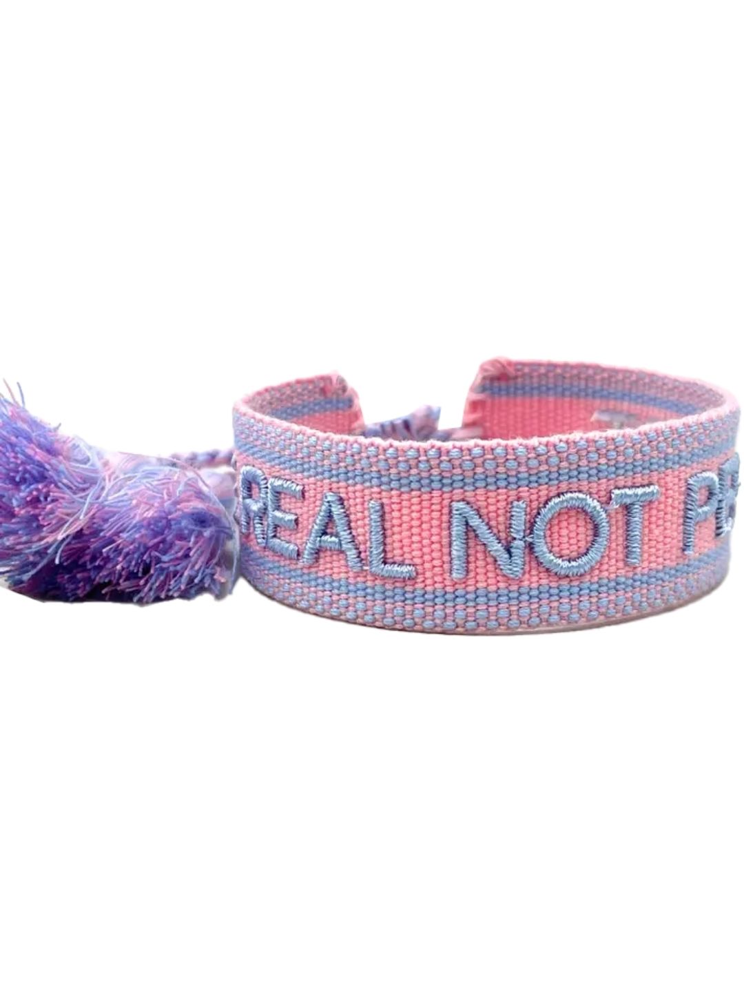 Bracciale "BE REAL NOT PERFECT" Rosa e Lilla