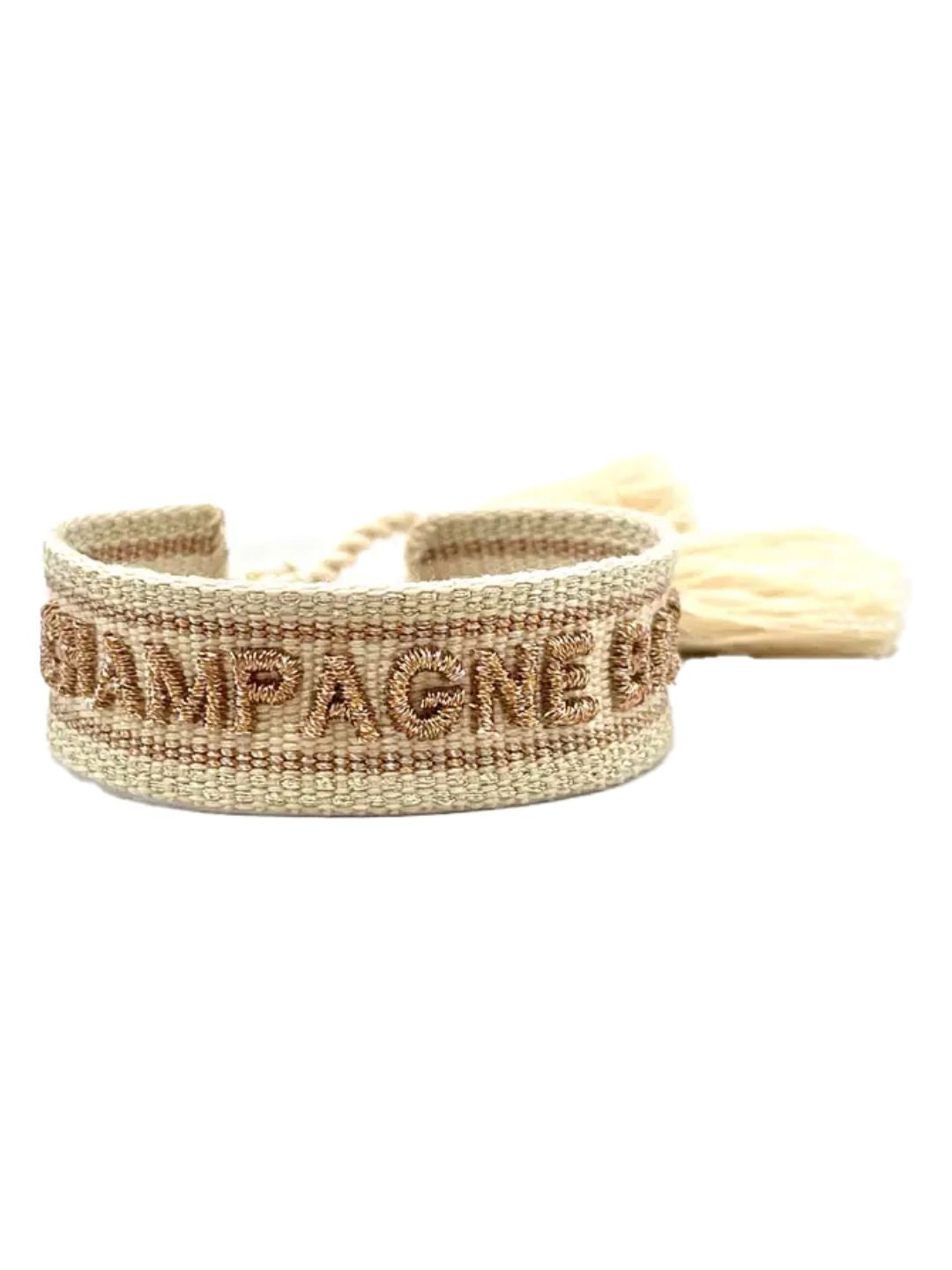 Bracciale "CHAMPAGNE BABY" Beige e Glitter Oro