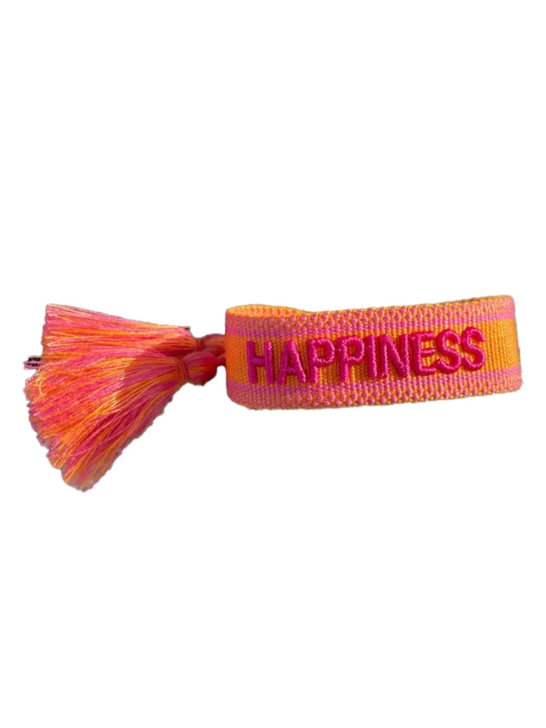 Bracciale "HAPPINESS" Arancio e Fucsia