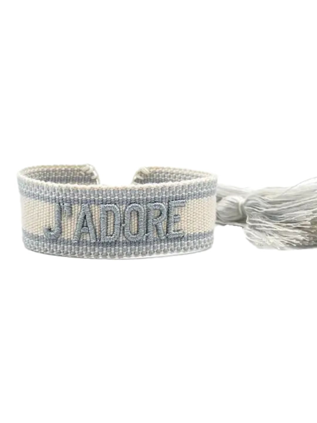 Bracciale "J'ADORE" Ecru e Grigio Perla