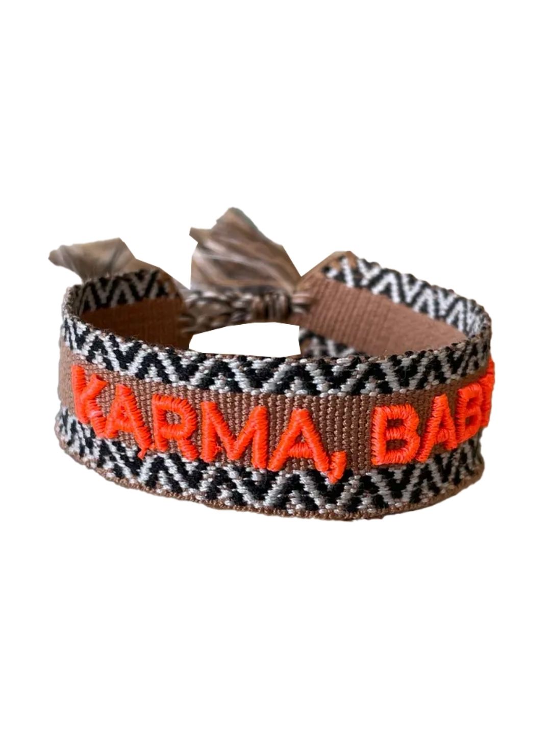 Bracciale "KARMA BABY" Cioccolato e Arancio Fluo