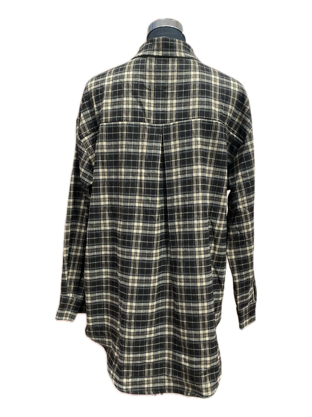 CAMICIA TARTAN NERA E PANNA 17103