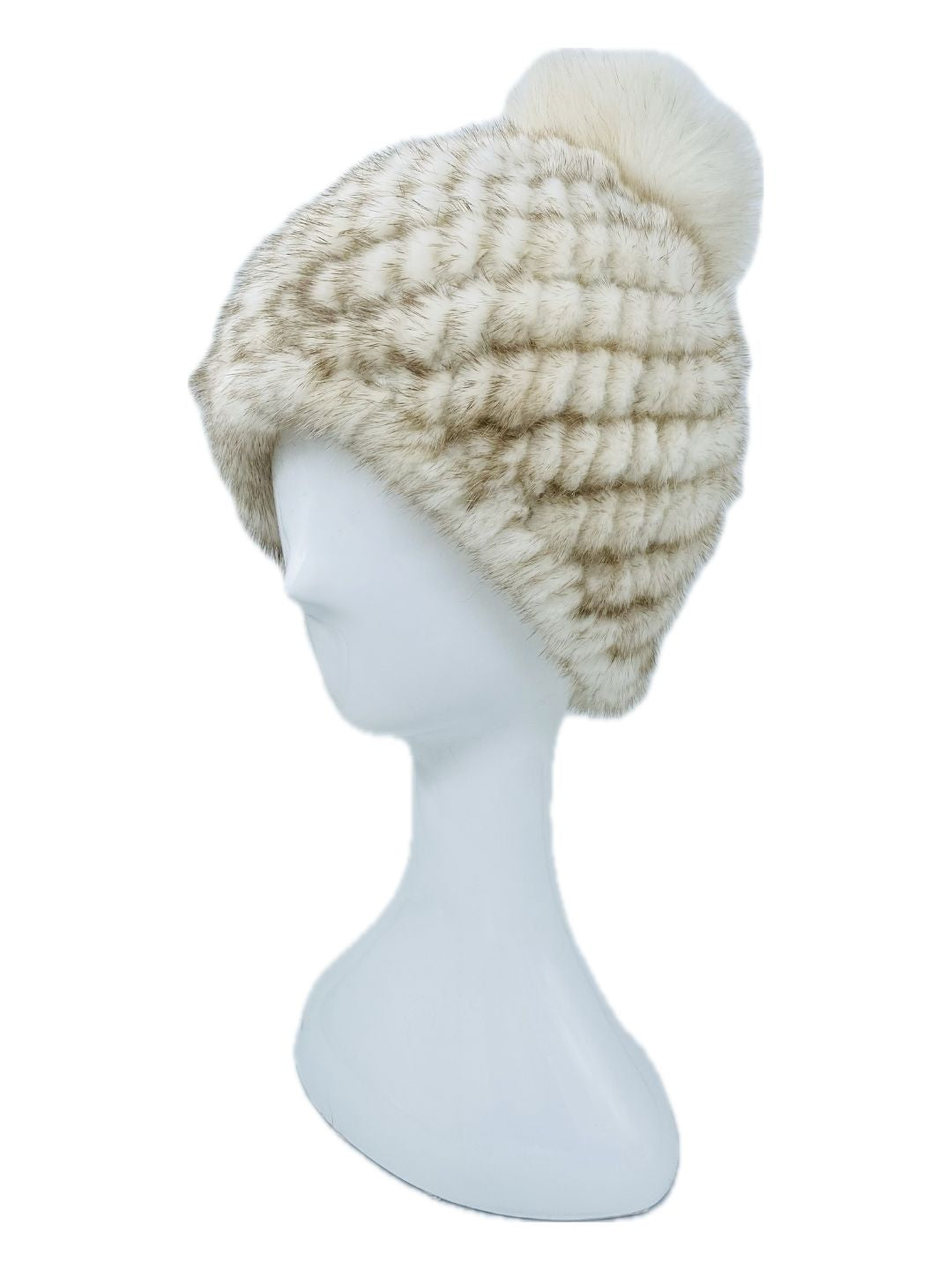 CAPPELLO IN VISONE CON POM POM
