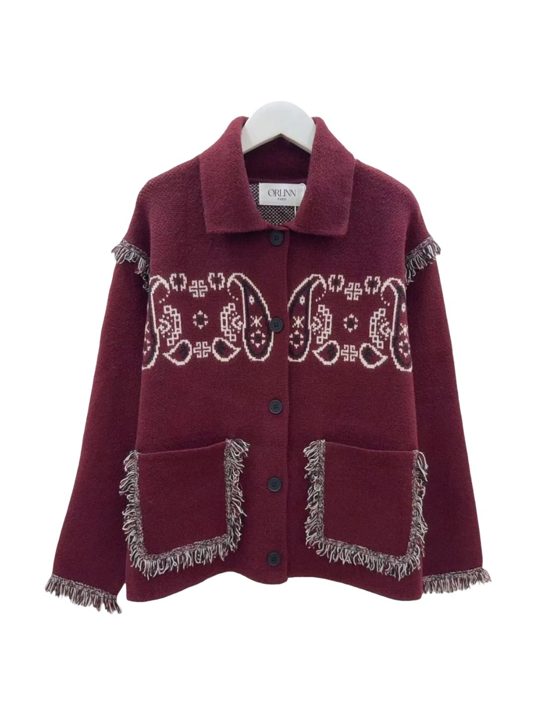 CARDIGAN GIACCA BANDANA Borgogna RIBES OF LOVE