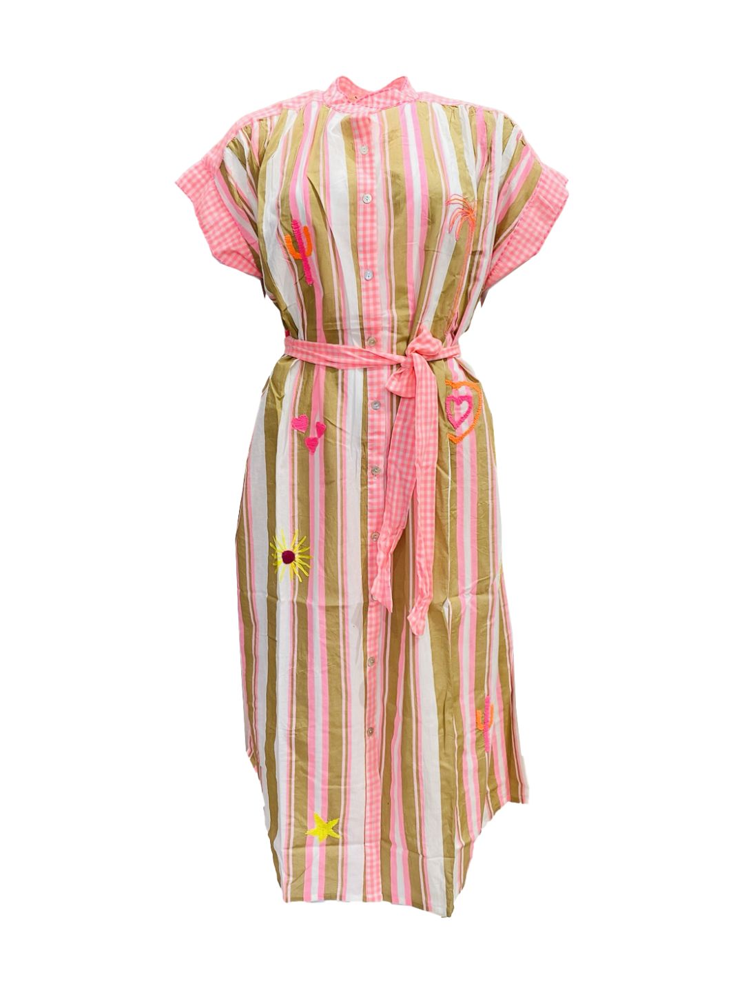 CHEMISIER SAINT-TROPEZ Beije e Rosa 8978