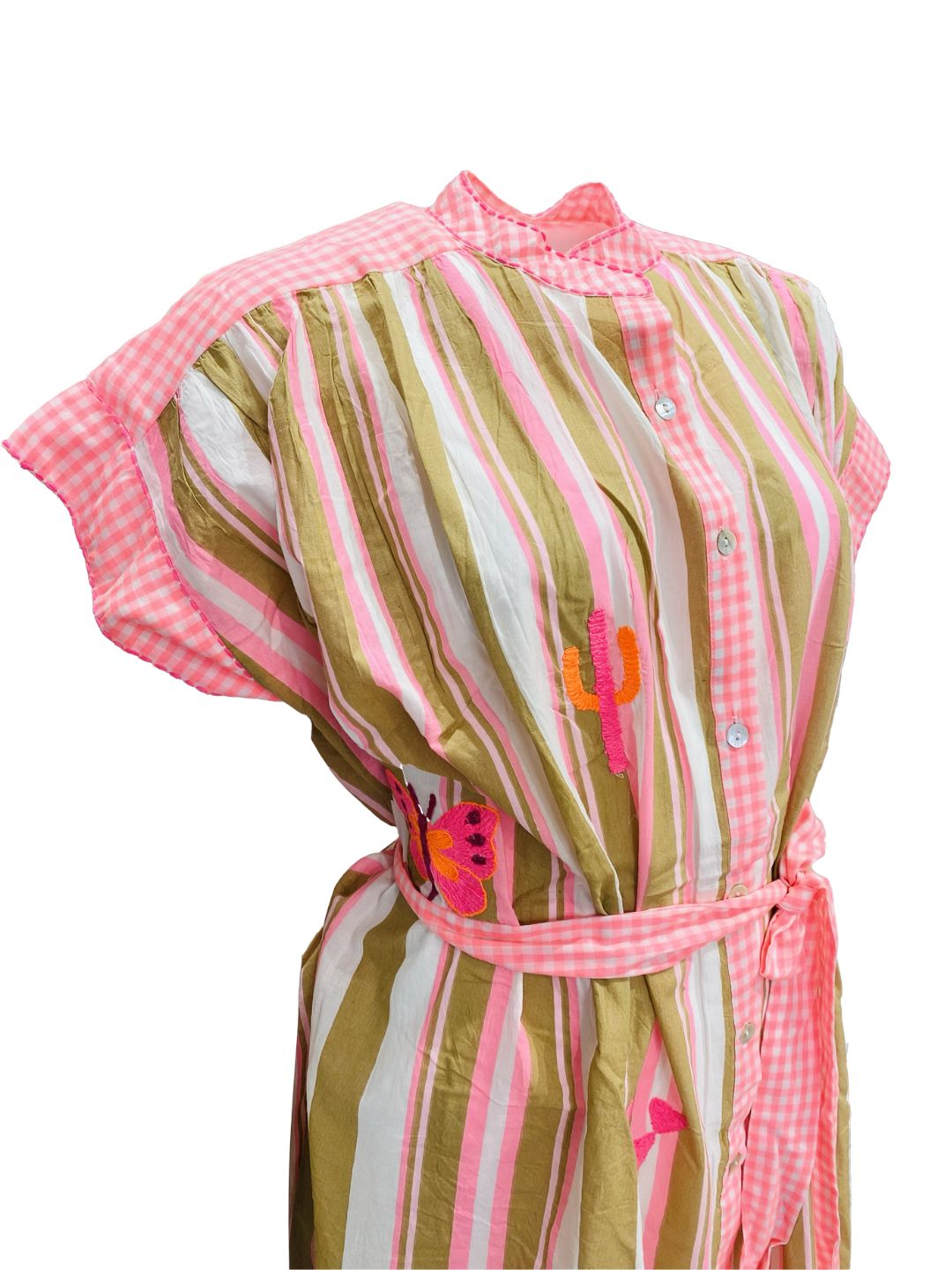 CHEMISIER SAINT-TROPEZ Beije e Rosa 8978