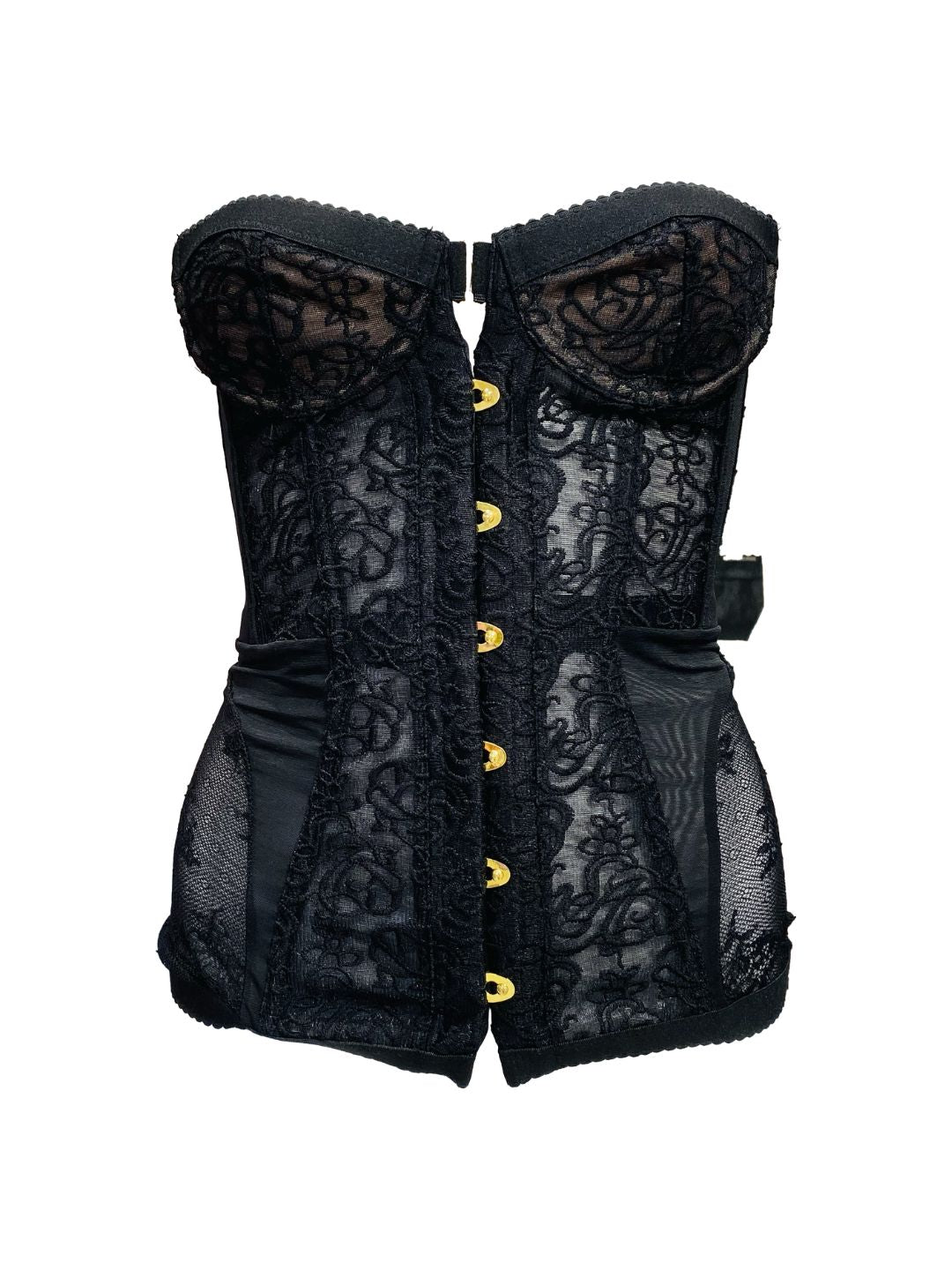 CORSETTO SOTTOGIACCA IN PIZZO NERO L8003