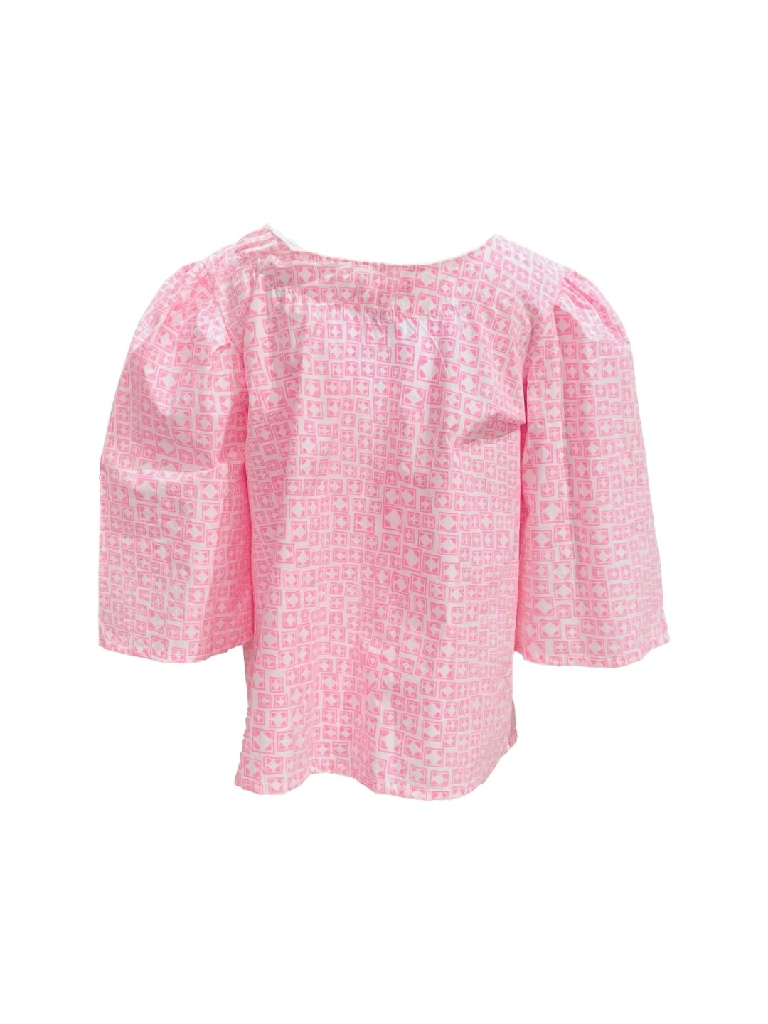 Camicia Fiocchi Scollo a V Rosa Fluo Ribes of LOVE
