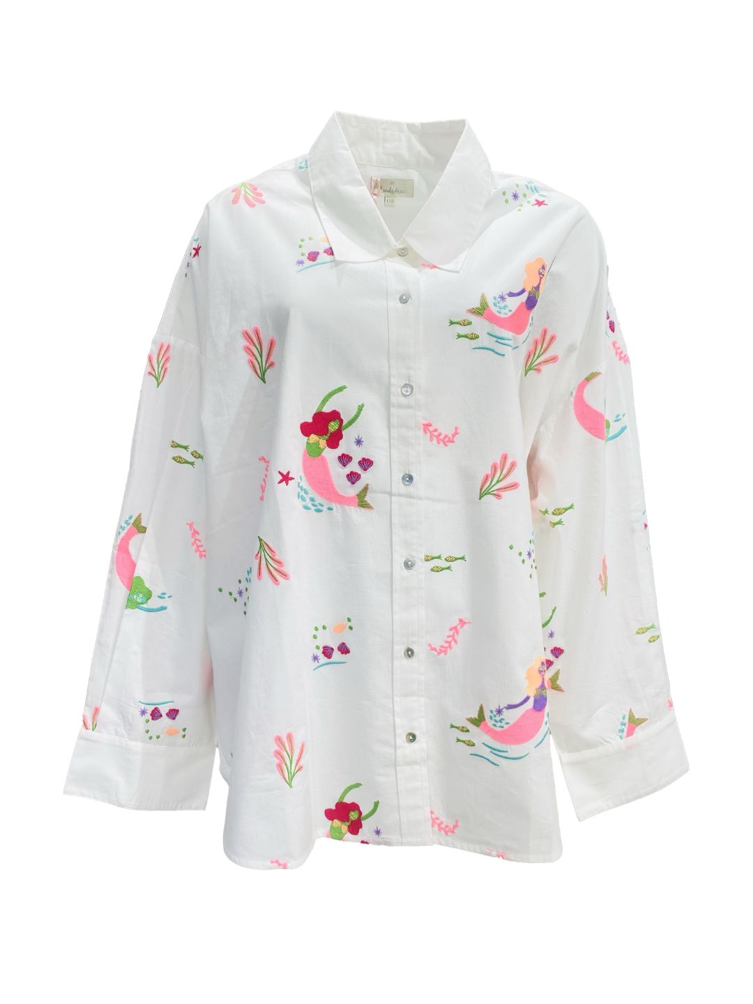 Camicia Ricamata in Cotone Boho-Chic