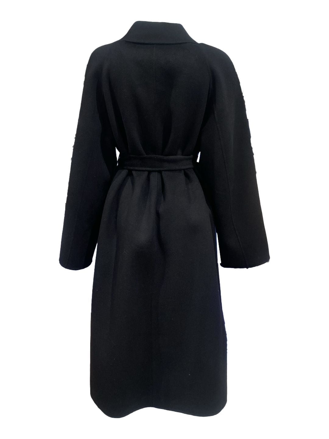 Cappotto Doppiato Nero in Lana e Cashmere